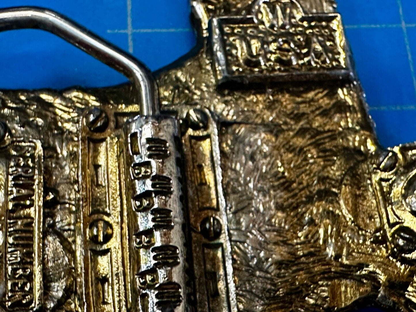 The Great State of Texas Cutout Map shaped Vintage Belt Buckle marked W