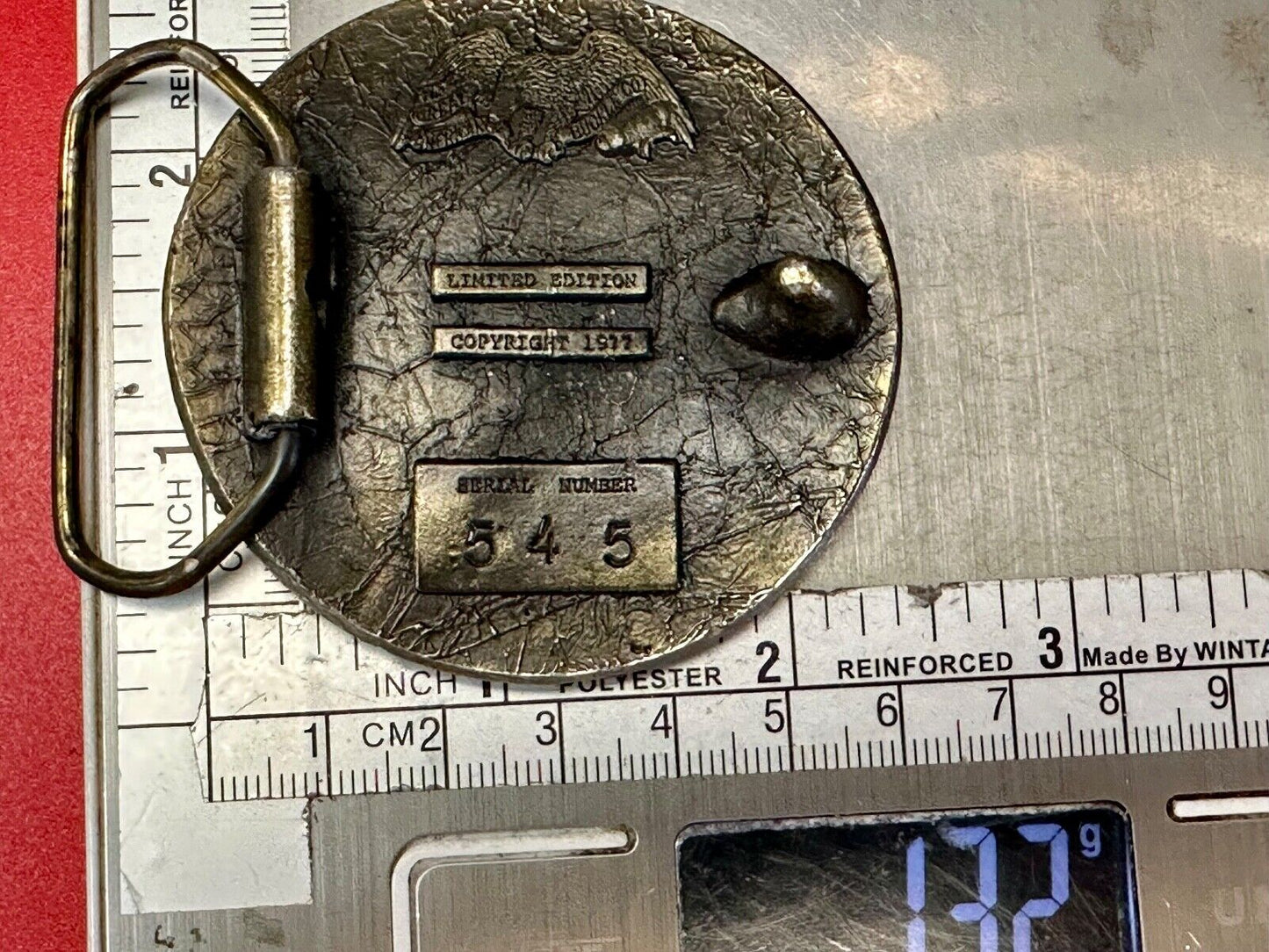 Vintage 1977 Fire Department FD Hook & Ladder Emblem belt buckle