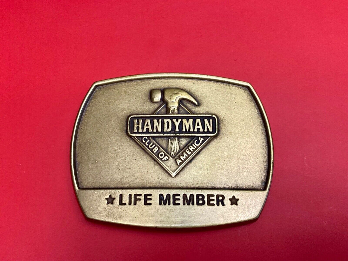 vintage Hammer Ruler Tools - handyman club of America life member belt buckle
