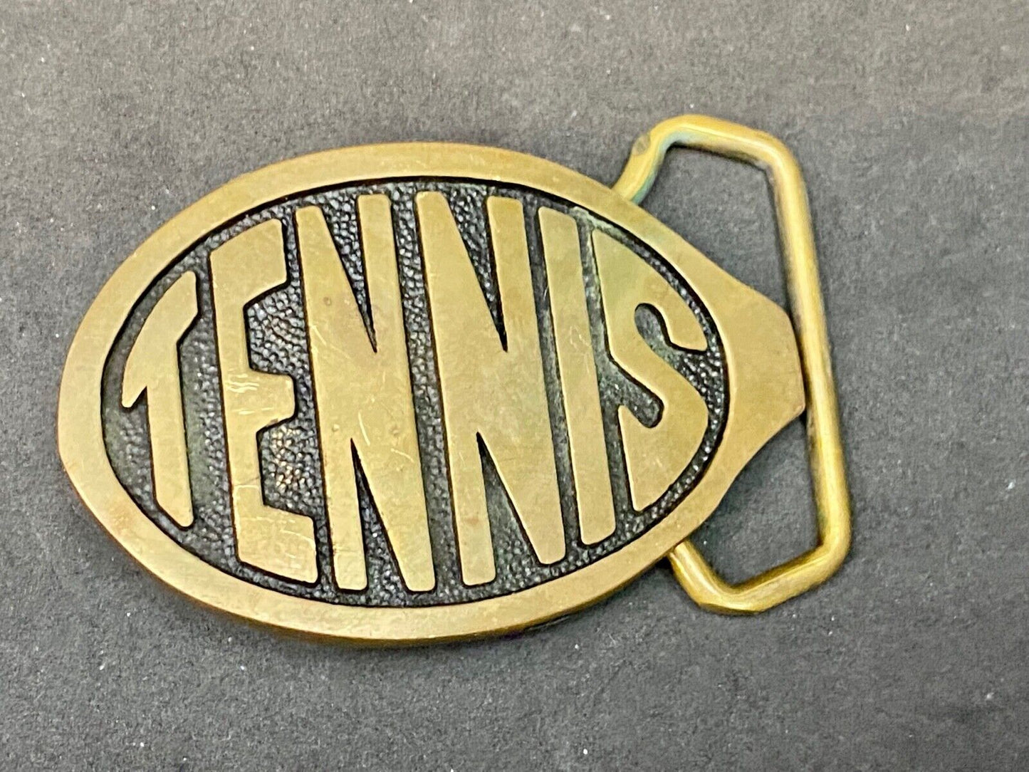 Tennis Racquet Racket Court Net Tennis Ball Vintage Solid Brass Belt Buckle Bts