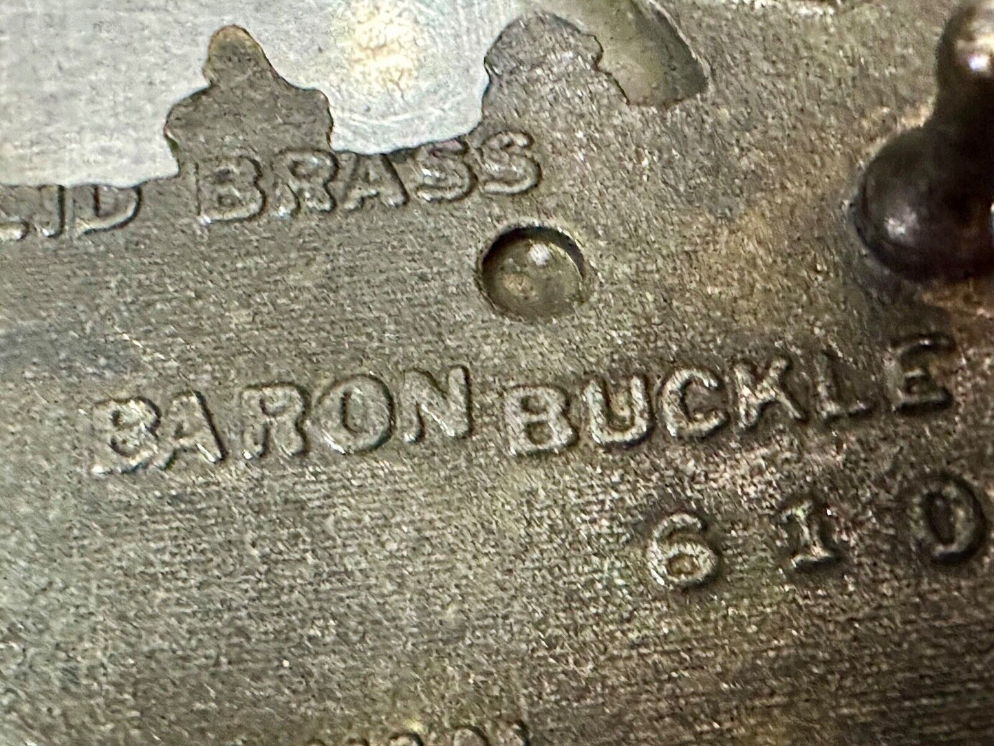 Train Rail Road Steam Engine vintage 1978 solid brass Baron Buckles belt buckle