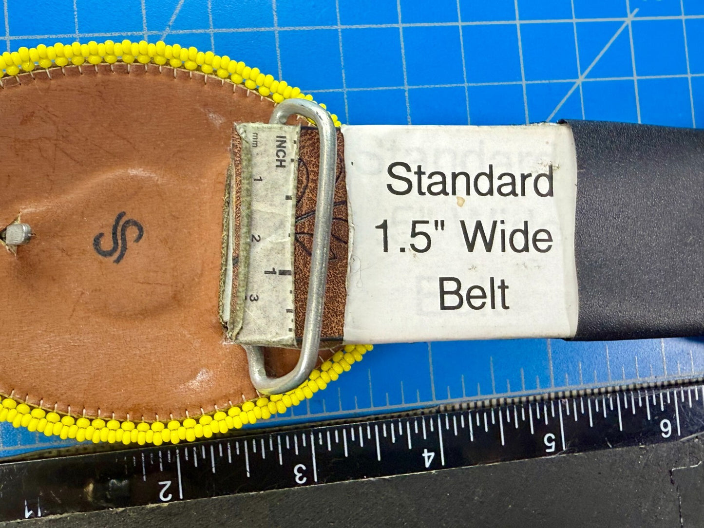 Bead Native American Indian Artisan Made Vintage Belt Buckle