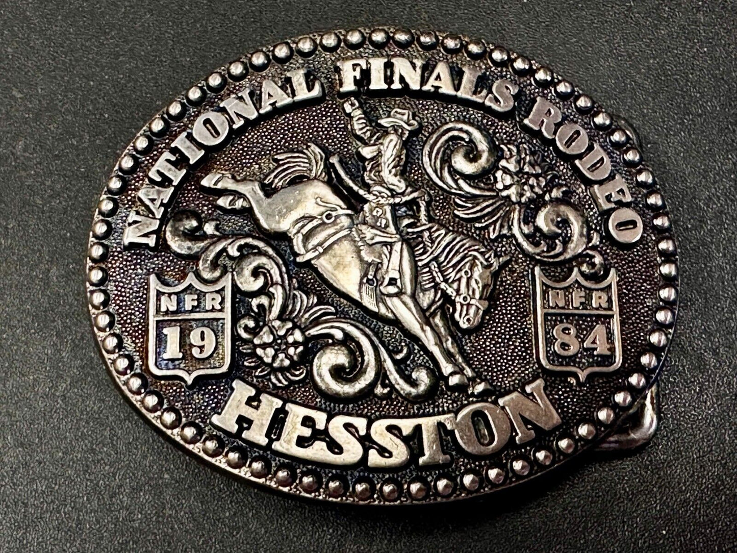 1984 Hesston NFR National Finals Rodeo YOUTH SIZE Western Collectors Belt Buckle