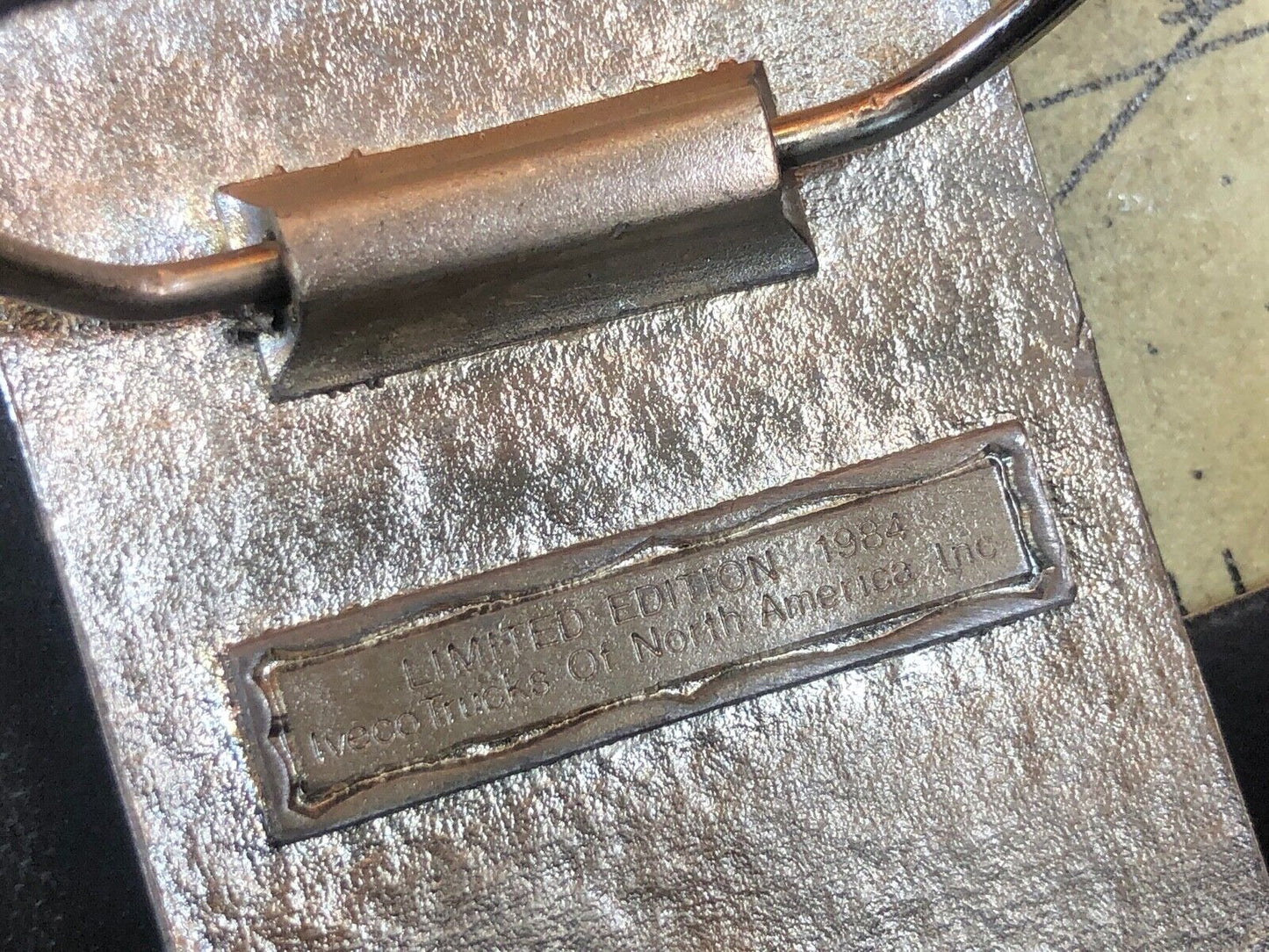 Vintage 1984 Limited Edition IVECO Flat bed trucking roll container belt buckle