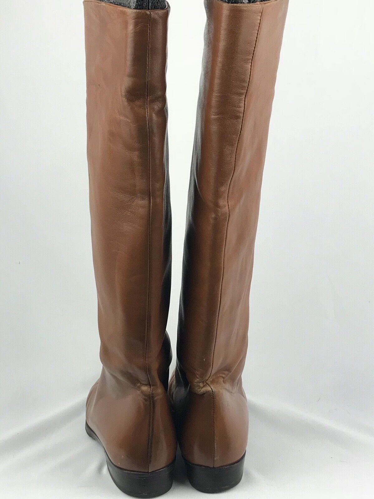 BALLY Cognac Brown Leather Riding Boots Size 5