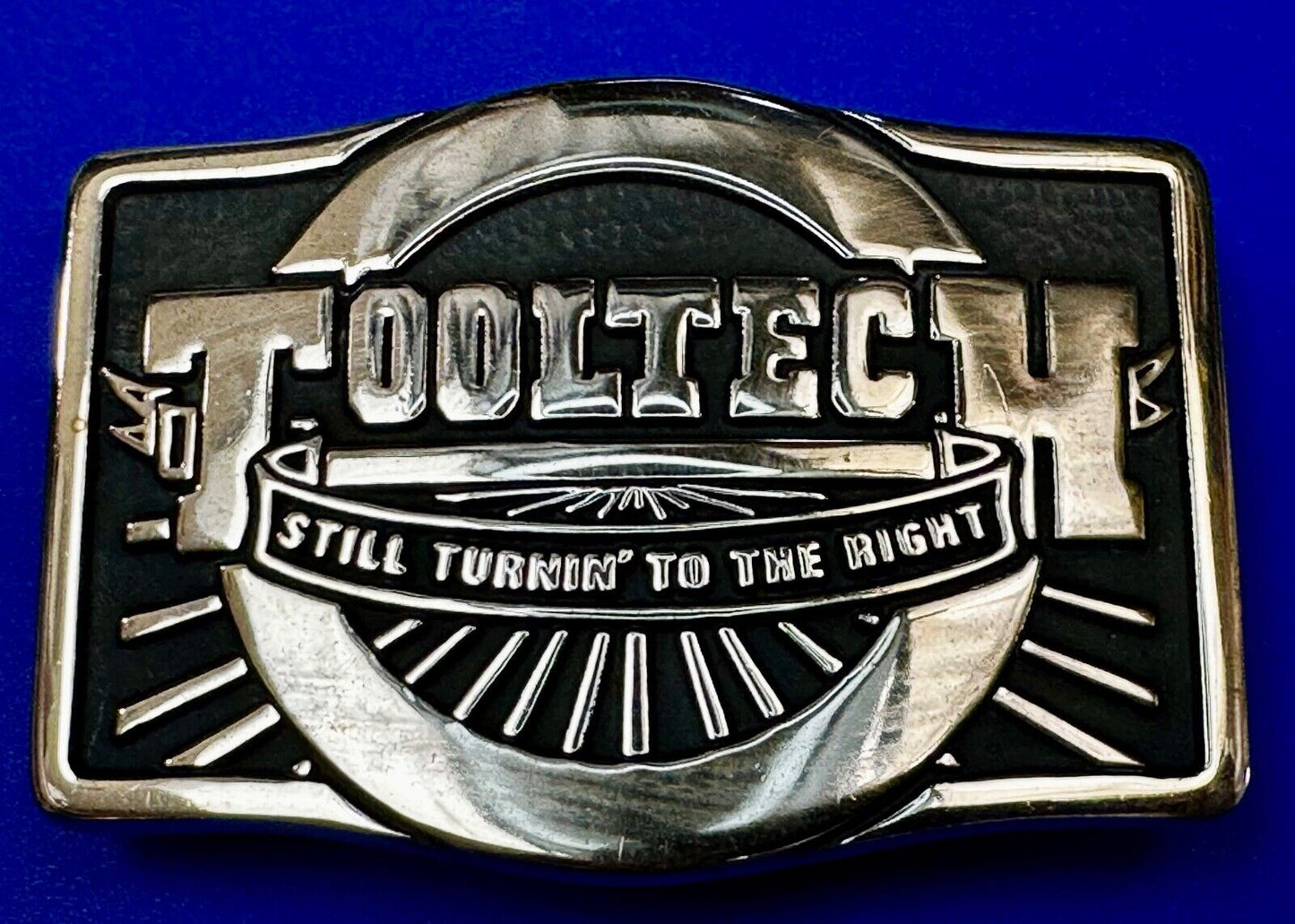 ToolTech Still Turning to the right Vtg. Anacortes Solid Brass 1984 Belt Buckle