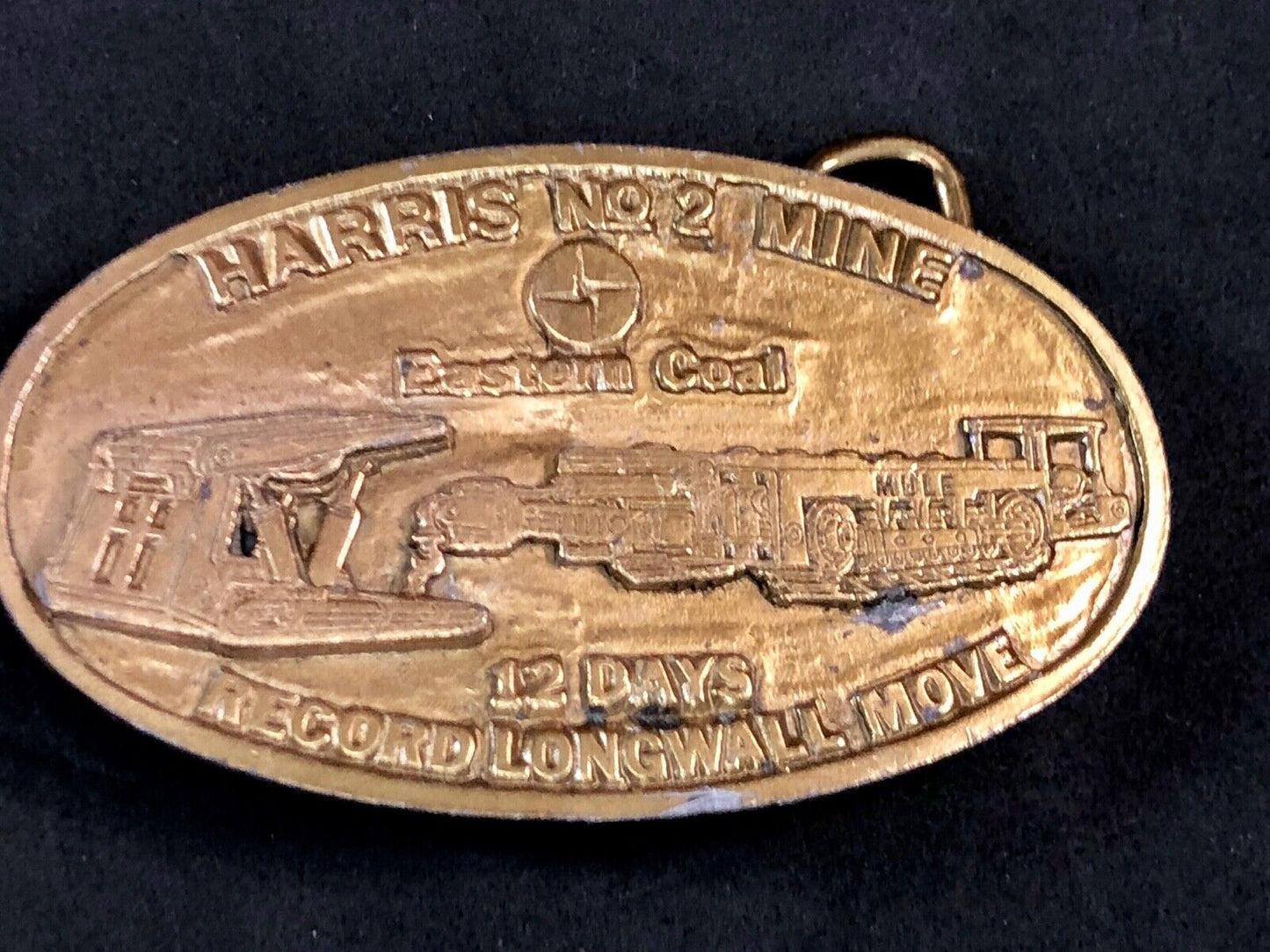 1986 Company move presentation Harris Eastern coal mine Award Belt Buckle