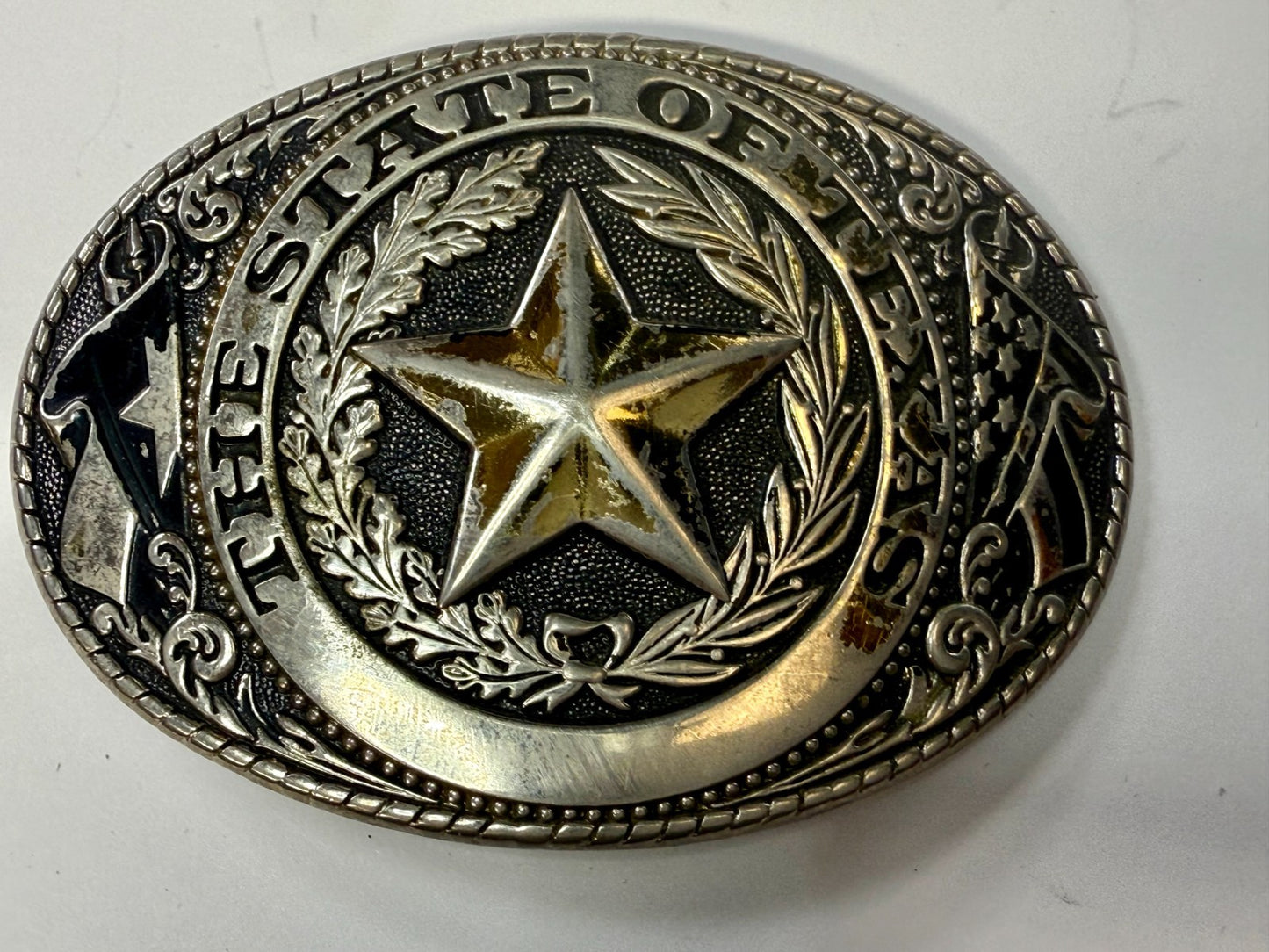 The Great State Of Texas Lone Star Vintage Commemorative Belt Buckle W USA