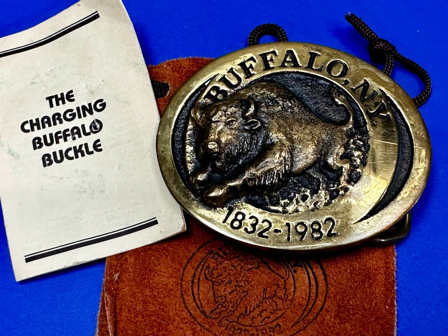 The Charging Buffalo NY State Solid Brass Belt Buckle by Heritage Mint