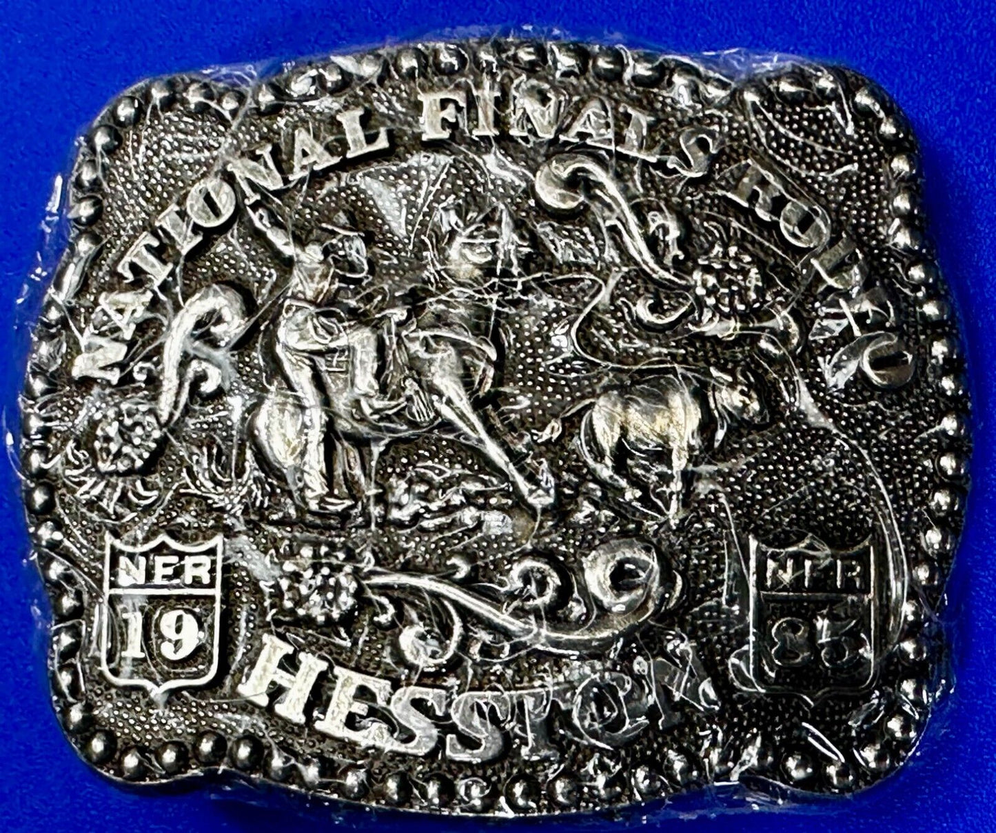 1985 Hesston National Finals Rodeo NFR Rodeo Cowboys NOS Youth Size Belt Buckle
