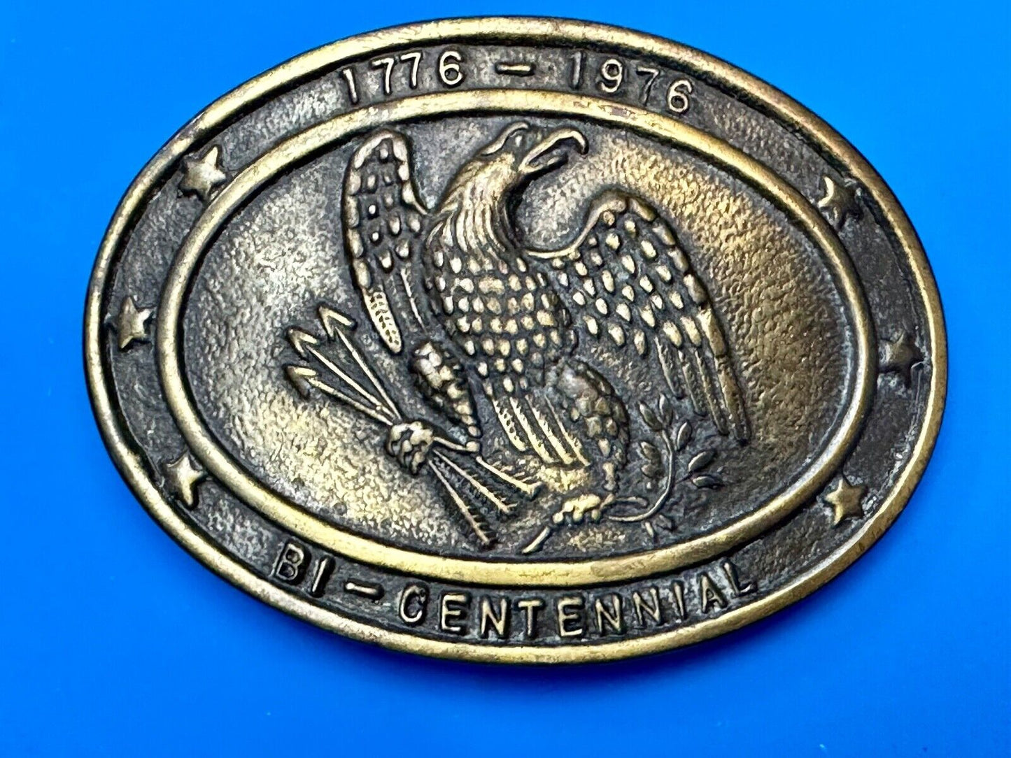 Bicentennial Majestic US Eagle Patriotic United States of America belt buckle