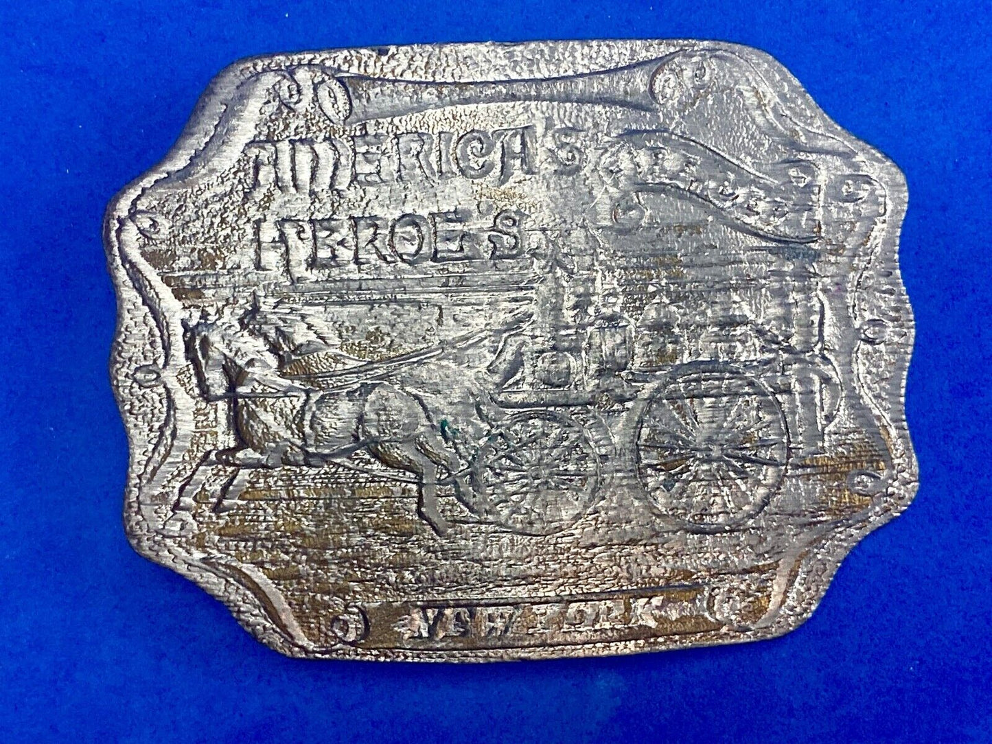 Vintage America's Heroes Fire Department Belt Buckle New York