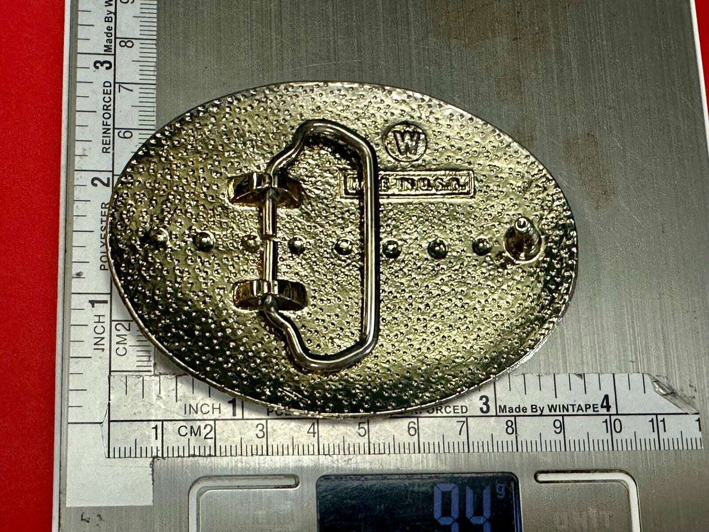 American Eagle Landing on limb perch - Vintage western oval belt buckle marked W