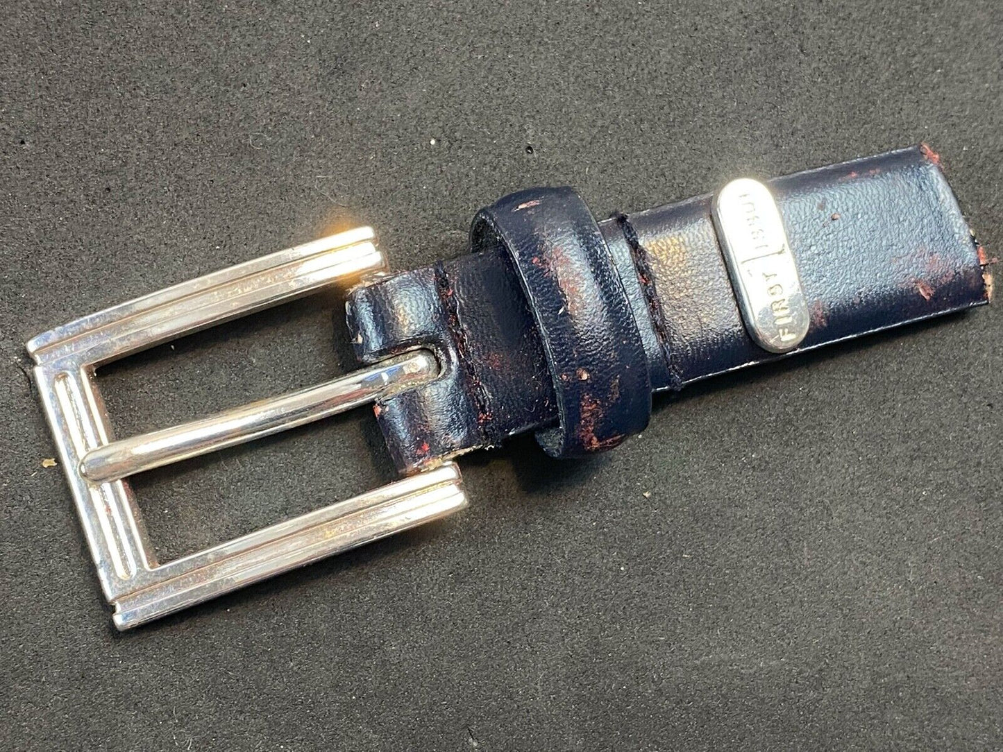 Vintage 1999 FIRST ISSUE dress silver tone belt buckle