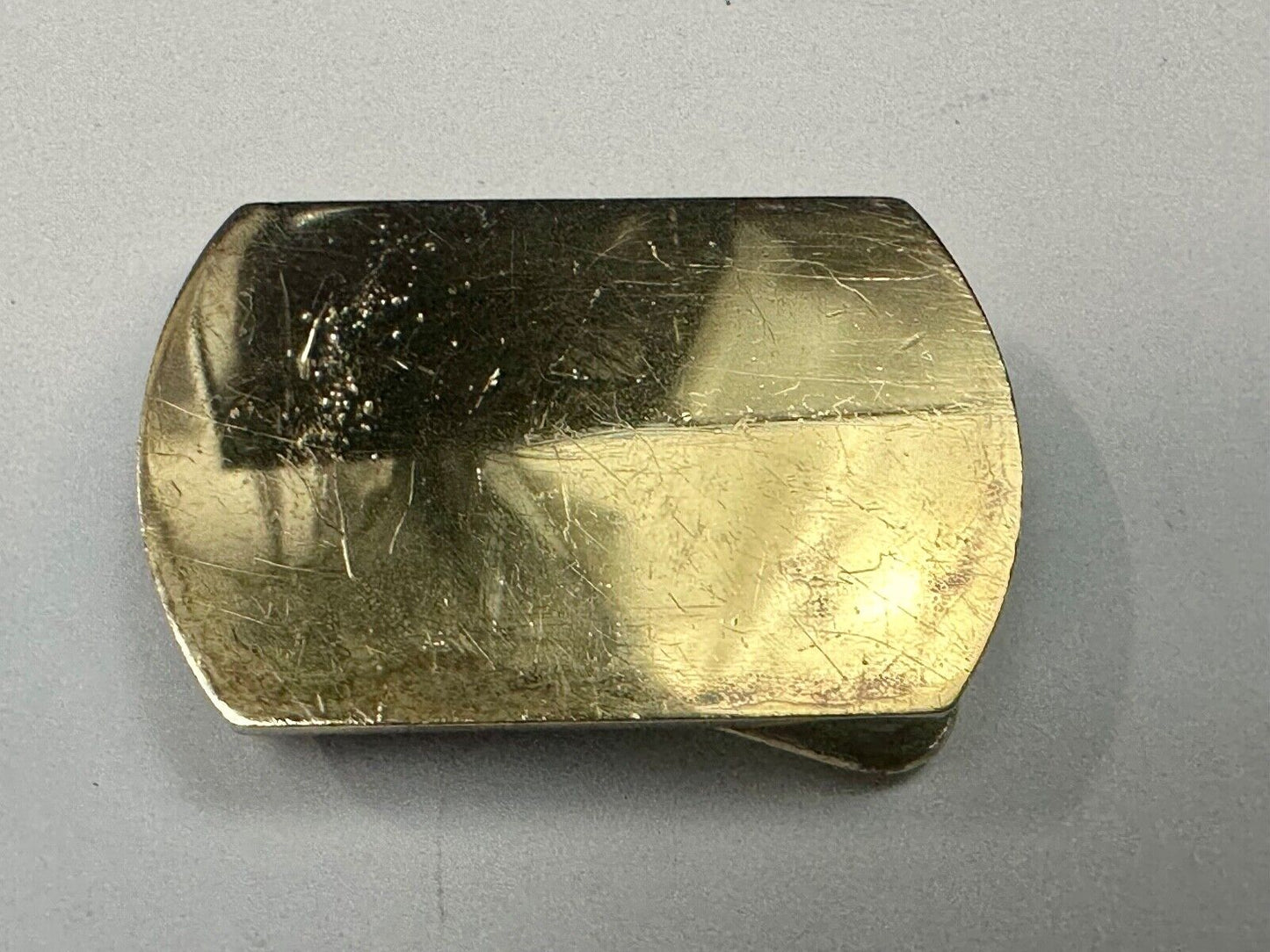 Artisan 2.5" wide rounded corner brass tone dress belt buckle