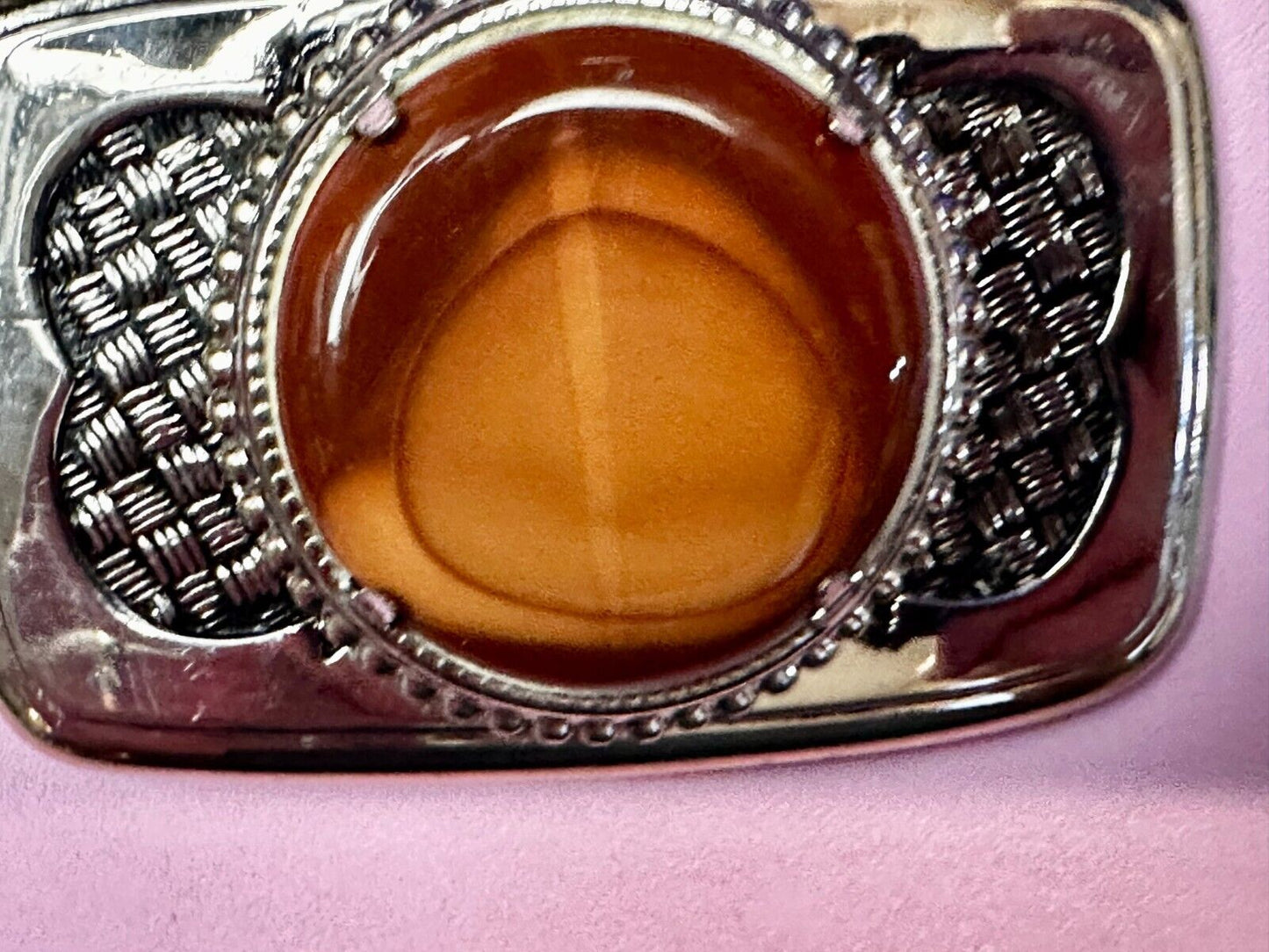 Vintage Faux Stone Belt Buckle - or Blank for your silver dollar coin Project!