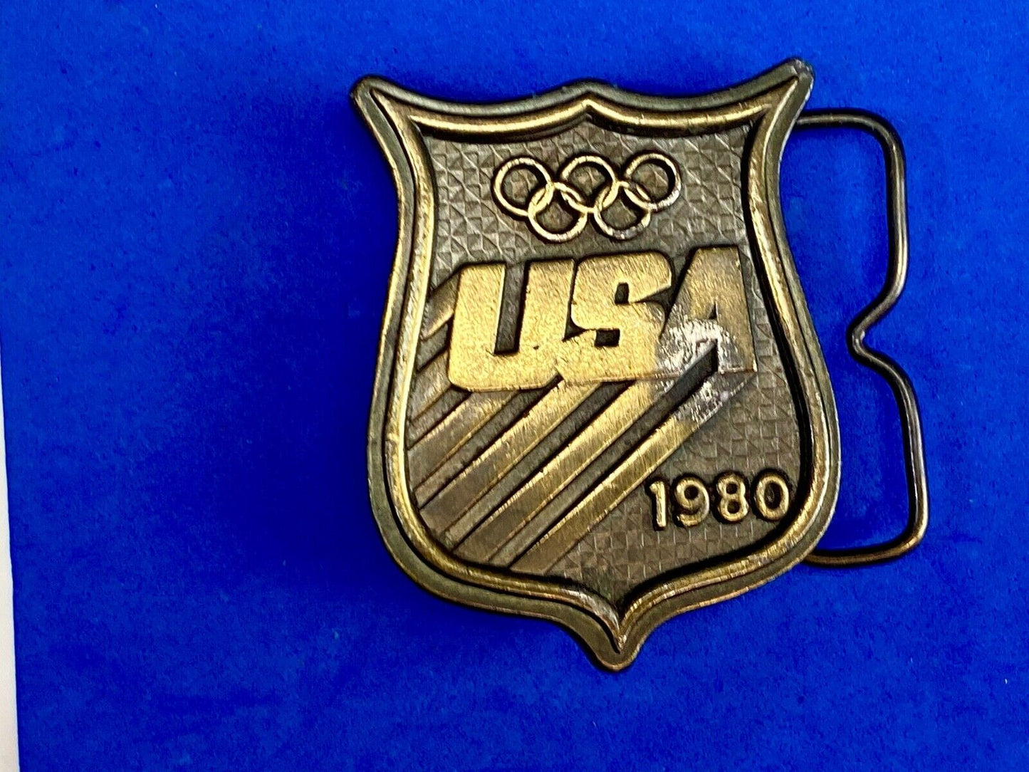 Vintage 1980 Olympics USA Sports Teams belt buckle by Bergamot