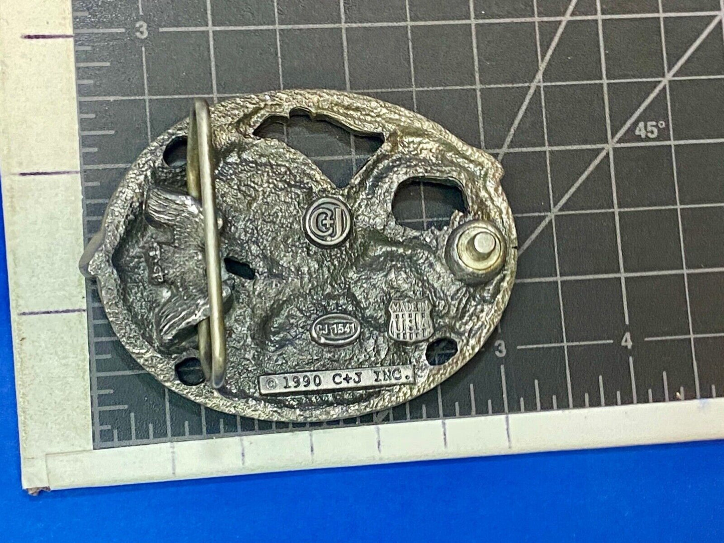 Vintage 1990 C+J See Through Hunting Flying Diving American Eagle Belt Buckle