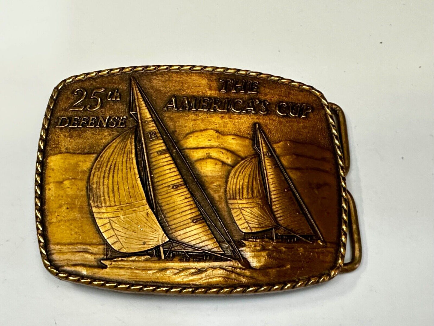The Americas Cup 25th Defense Solid Bronze Historic Providence Mint Belt Buckle