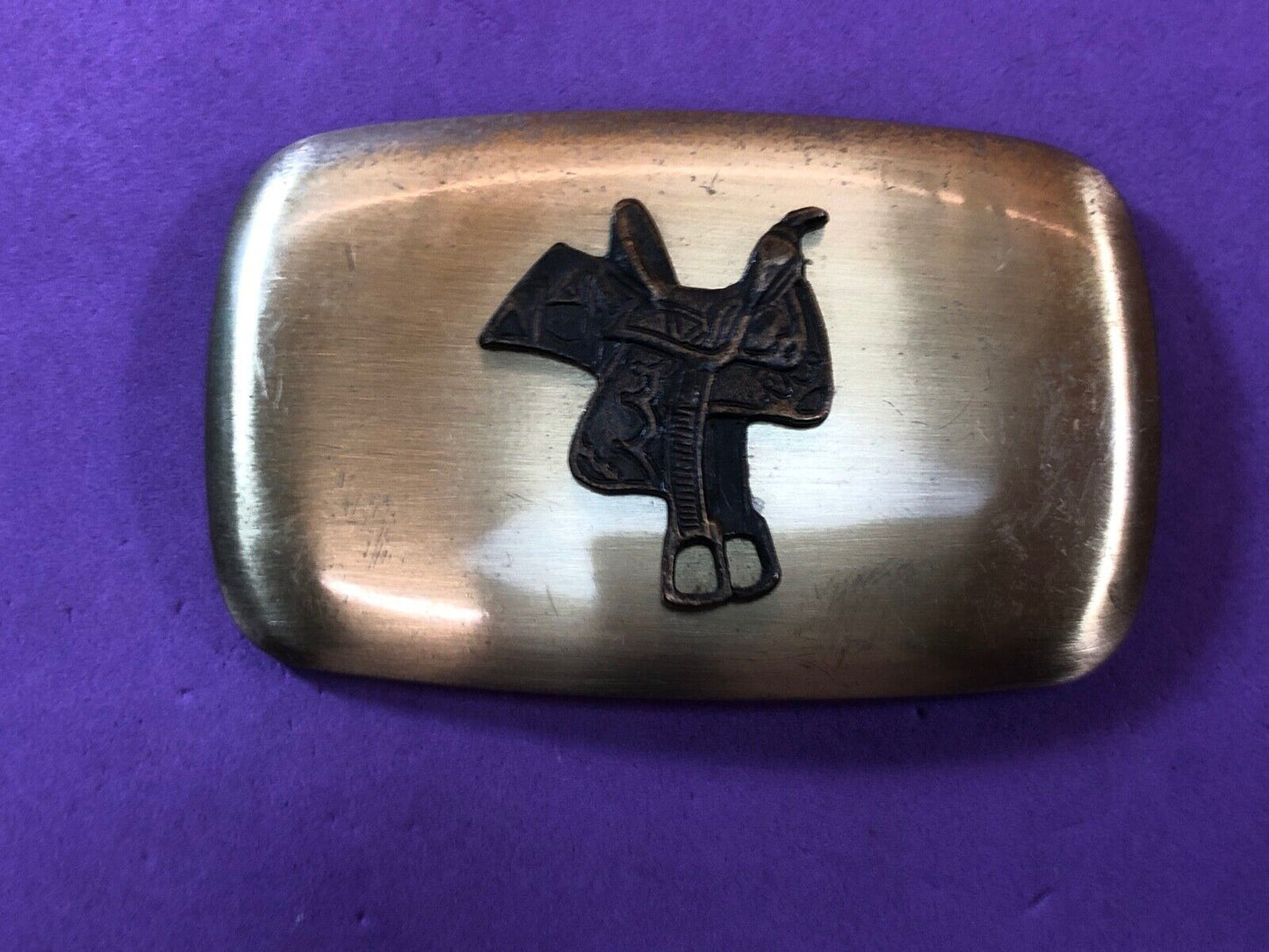 Vintage Chambers Belt Buckle Company Horse Saddle