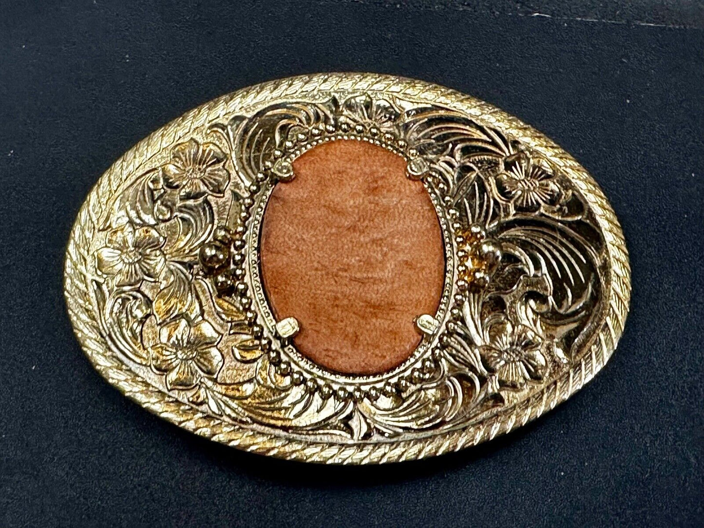 30 x 40 mm Western gold tone Ornate Belt Buckle To Mount Your Cabochon Gem Stone