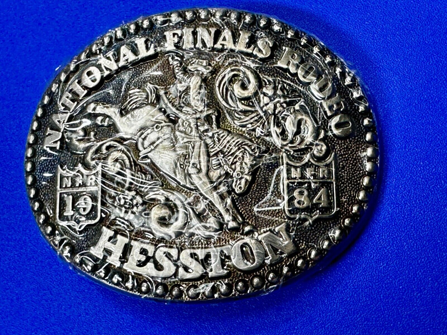 1984 Hesston National Finals Rodeo NFR Cowboys Youth Size NOS Belt Buckle
