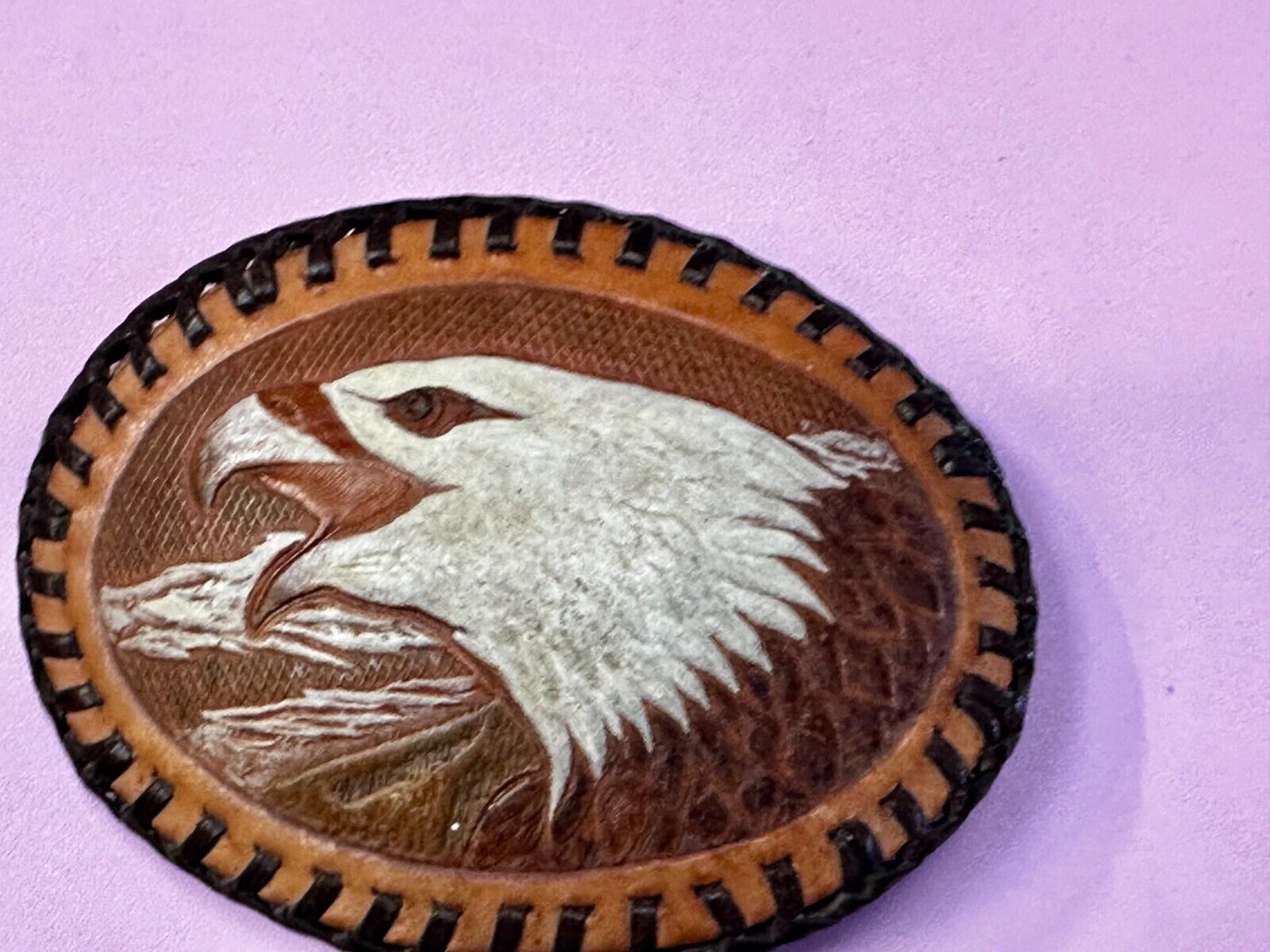 Belt Buckle eagle Leather