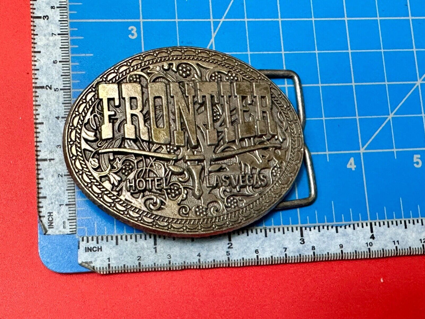 Texas longhorn Vintage Frontier Casino Hotel, Las Vegas Belt Buckle