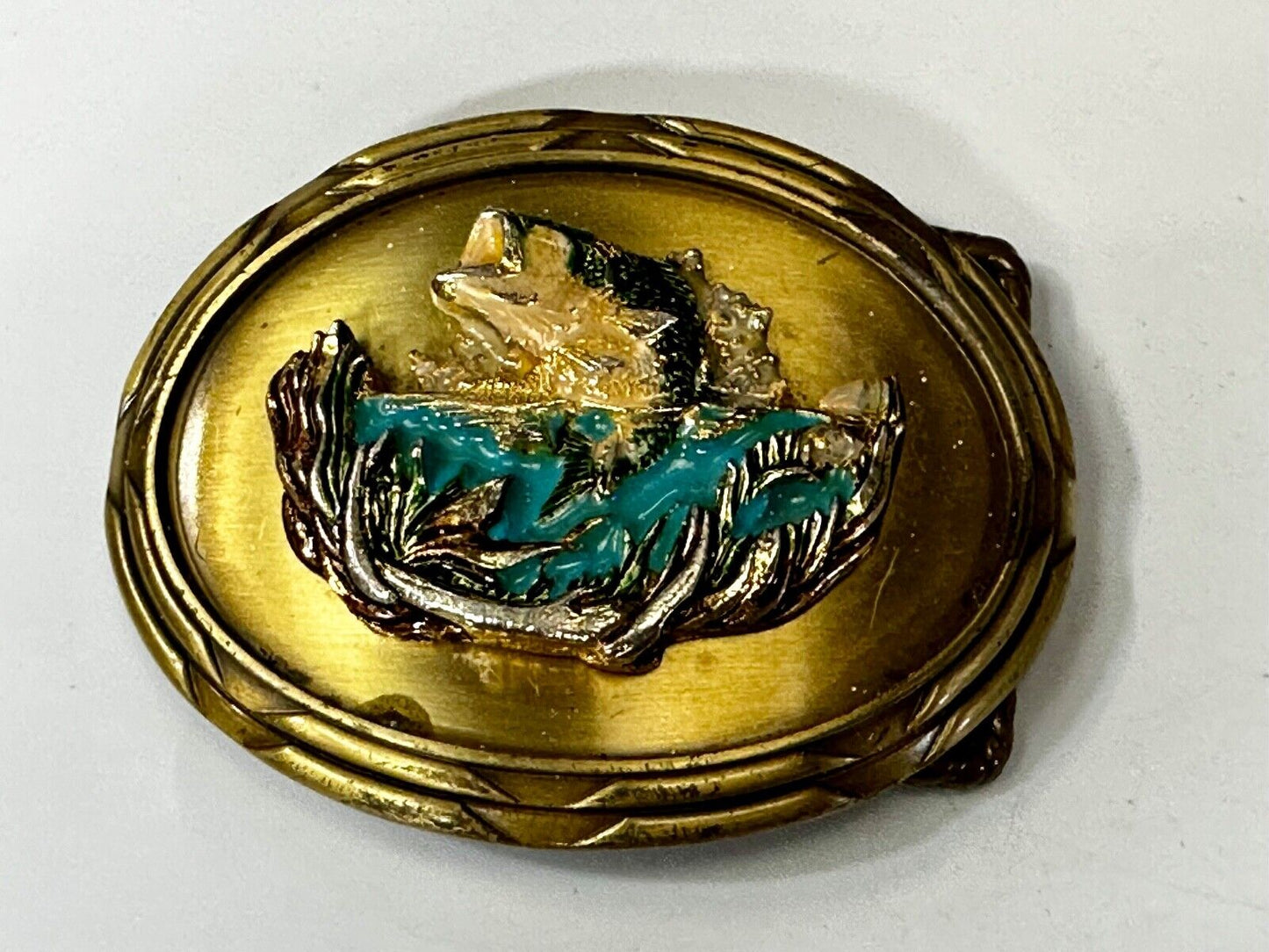Trout Fish Sport Fishing Fisherman 1978 Colorful Belt Buckle by Rain Tree