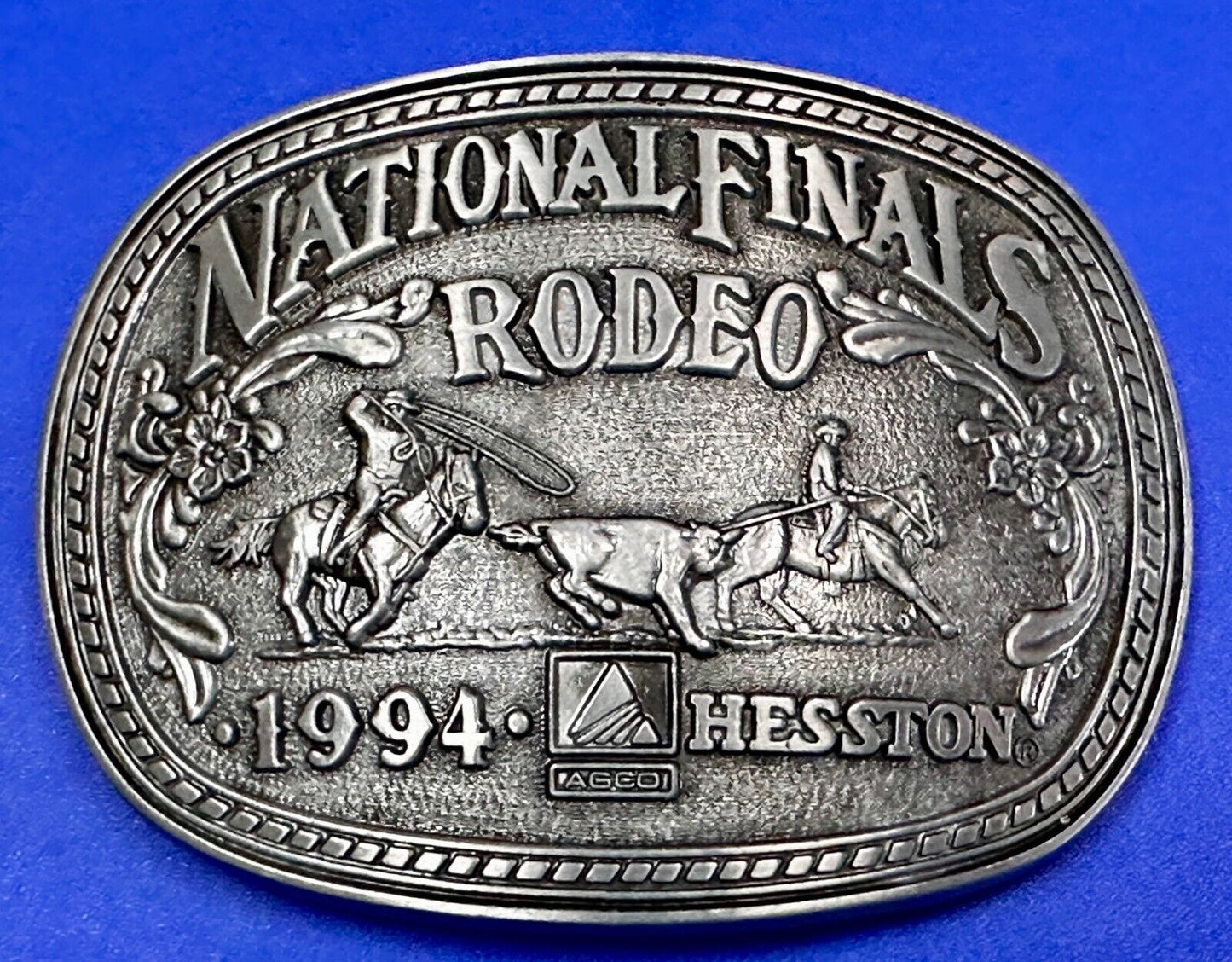 1994 ADM Hesston NFR National Finals Rodeo Cowboys Western Belt Buckle