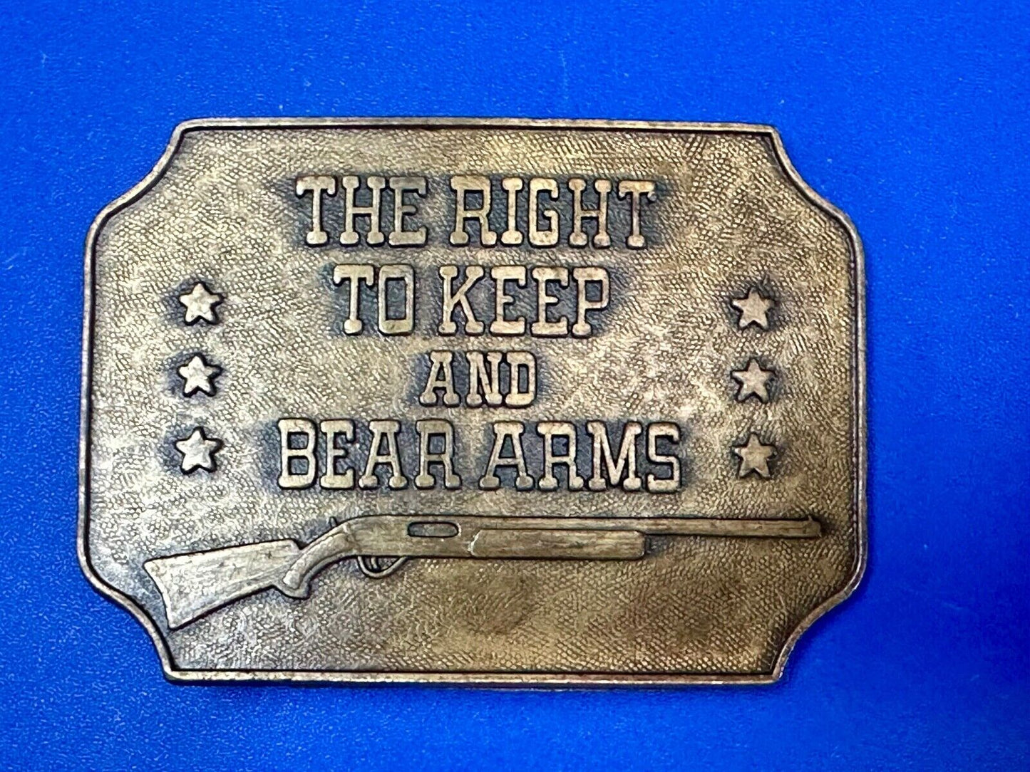 the right to keep and bear arms 2nd amendment gun rights vintage belt buckle