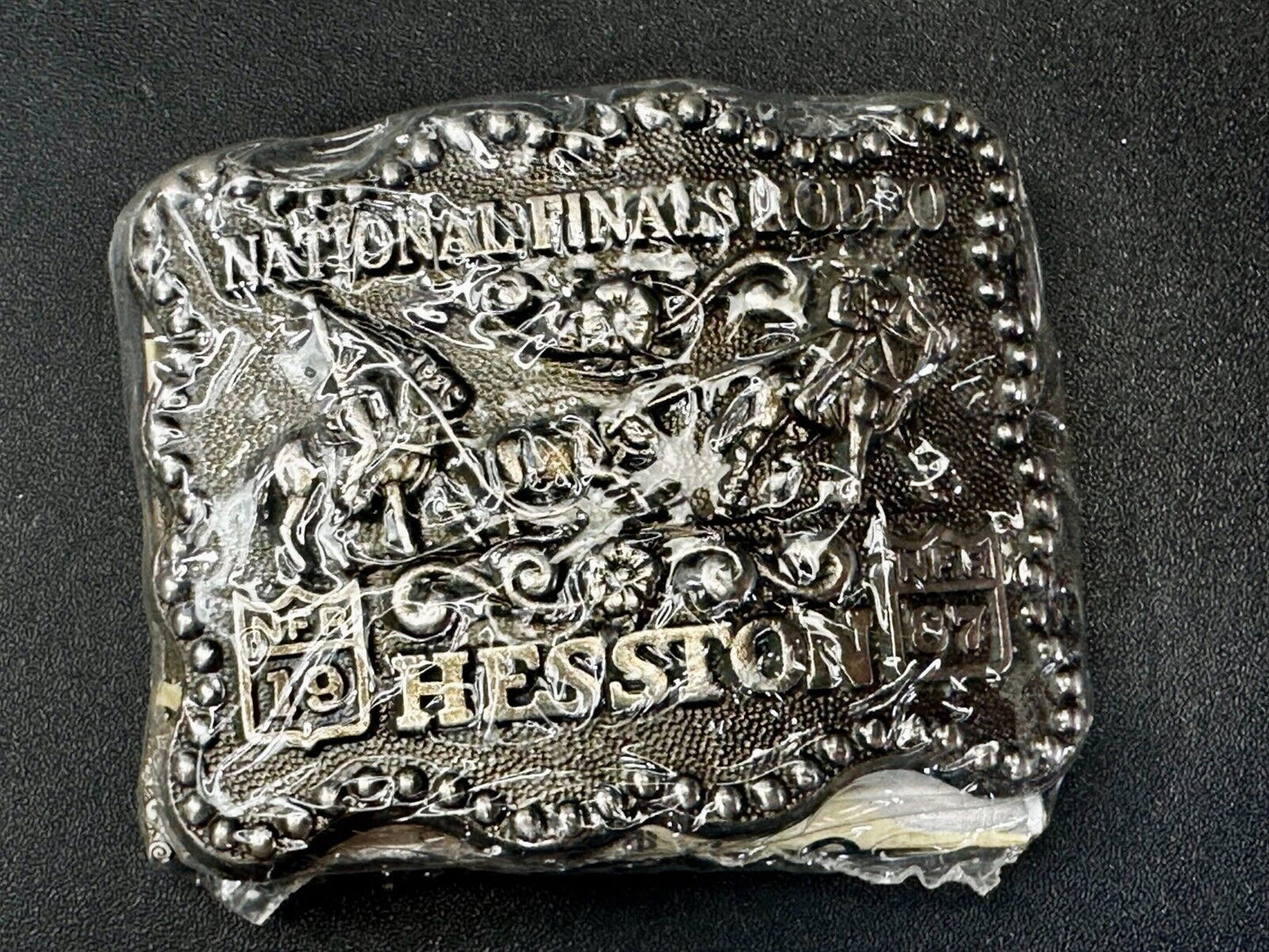 1987 Hesston National Finals Rodeo NFR Cowboys Youth Size NOS Belt Buckle