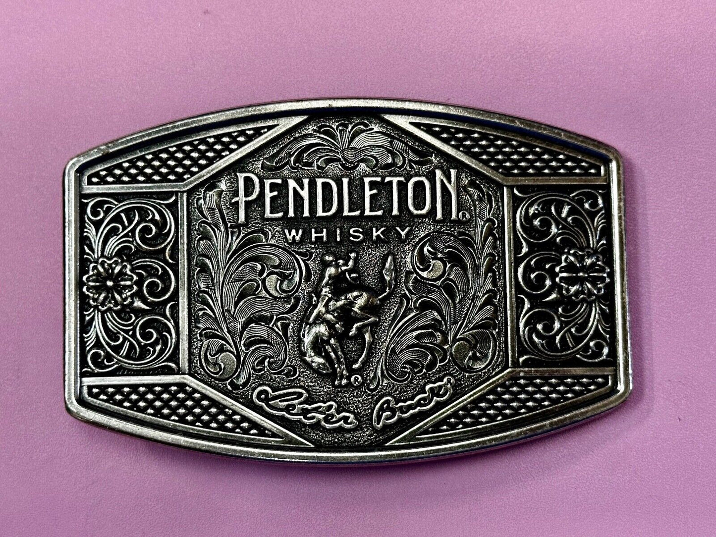 2022 Pendleton Whisky Let'er Buck Montana Silversmith Rodeo Cowboys Belt Buckle