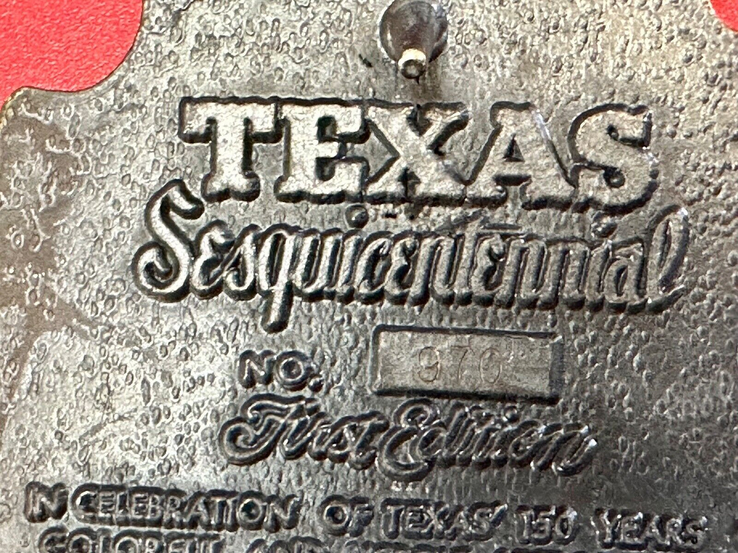 Texas Sesquicentennial 1836-1986 Solid Brass 1st Edition ADM Belt Buckle