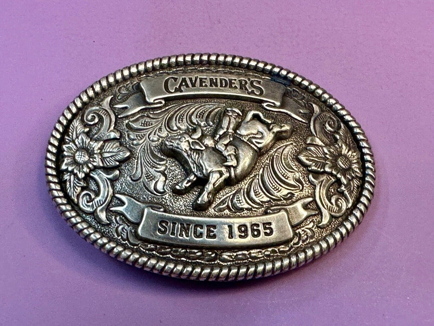 Vintage Cavender's Western Wear Cavenders Cowboy Belt Buckle “Since 1965”