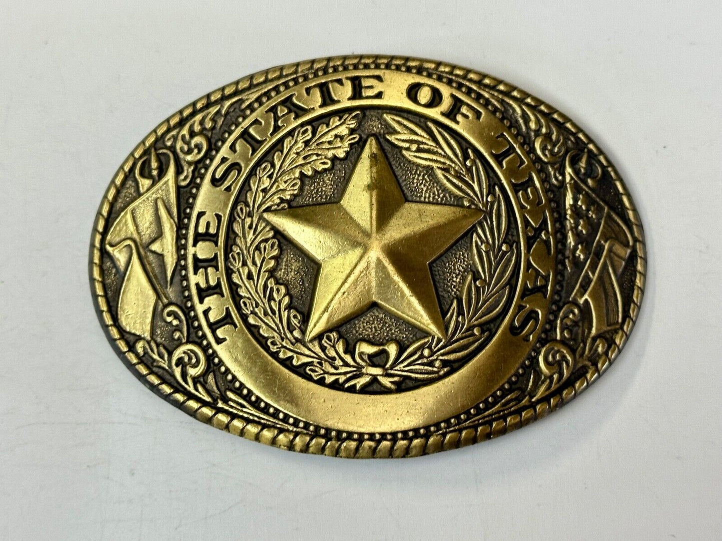 The Great State of Texas Star & Flag & Pride! USA made western belt buckle
