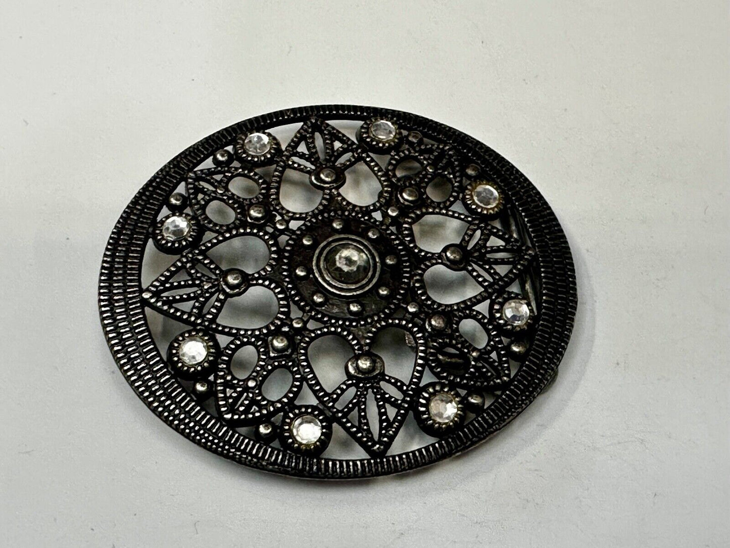 Beautiful Flower Design Rhinestone Accent Open Work Women's Belt Buckle