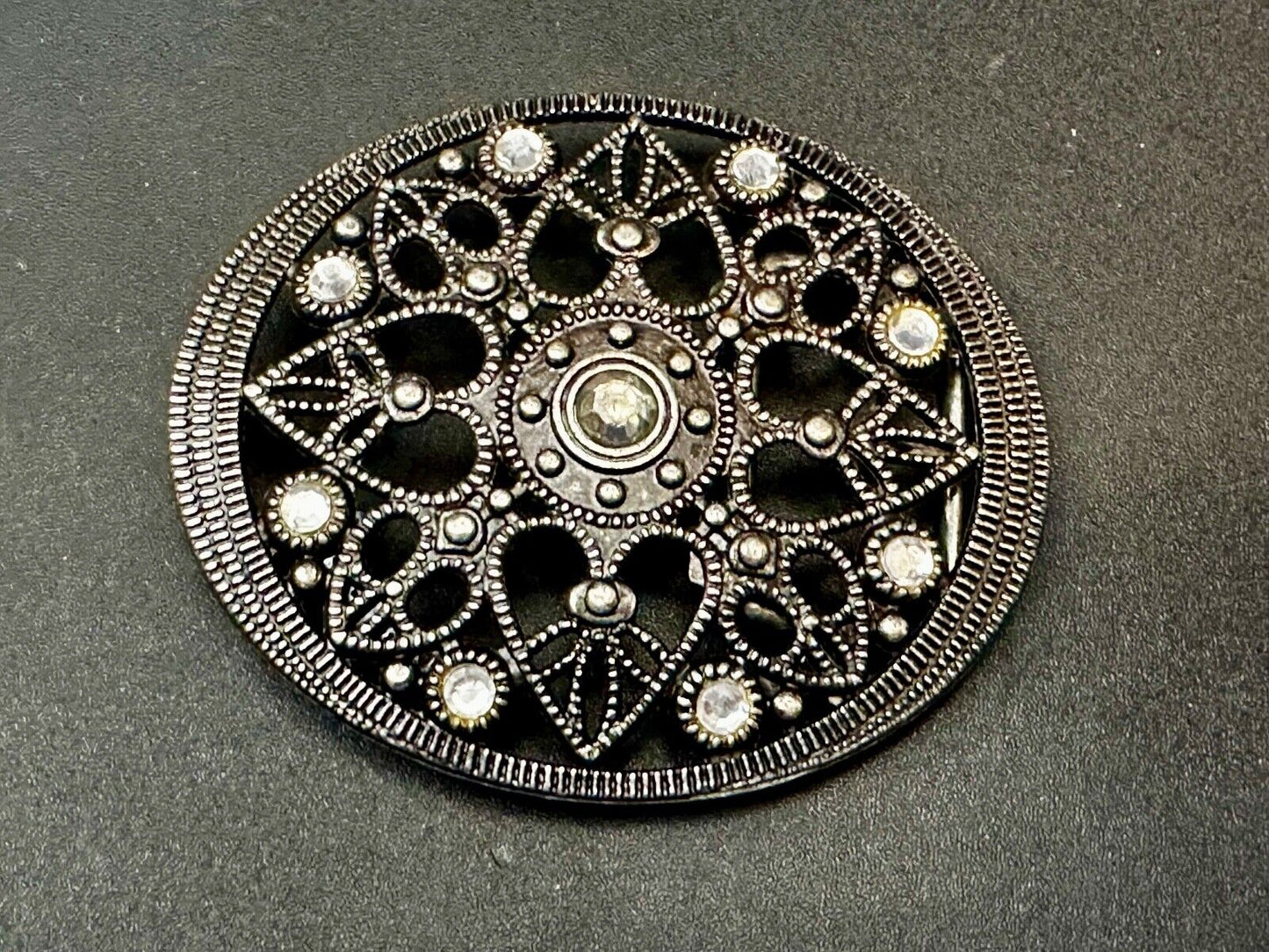 Beautiful Flower Design Rhinestone Accent Open Work Women's Belt Buckle