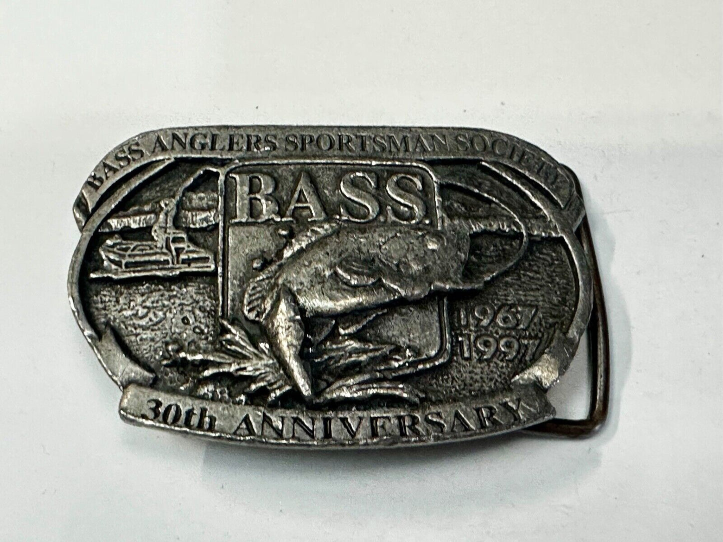 30th Anniversary BASS Anglers Sportsman Society Fishing Fishermans Belt Buckle