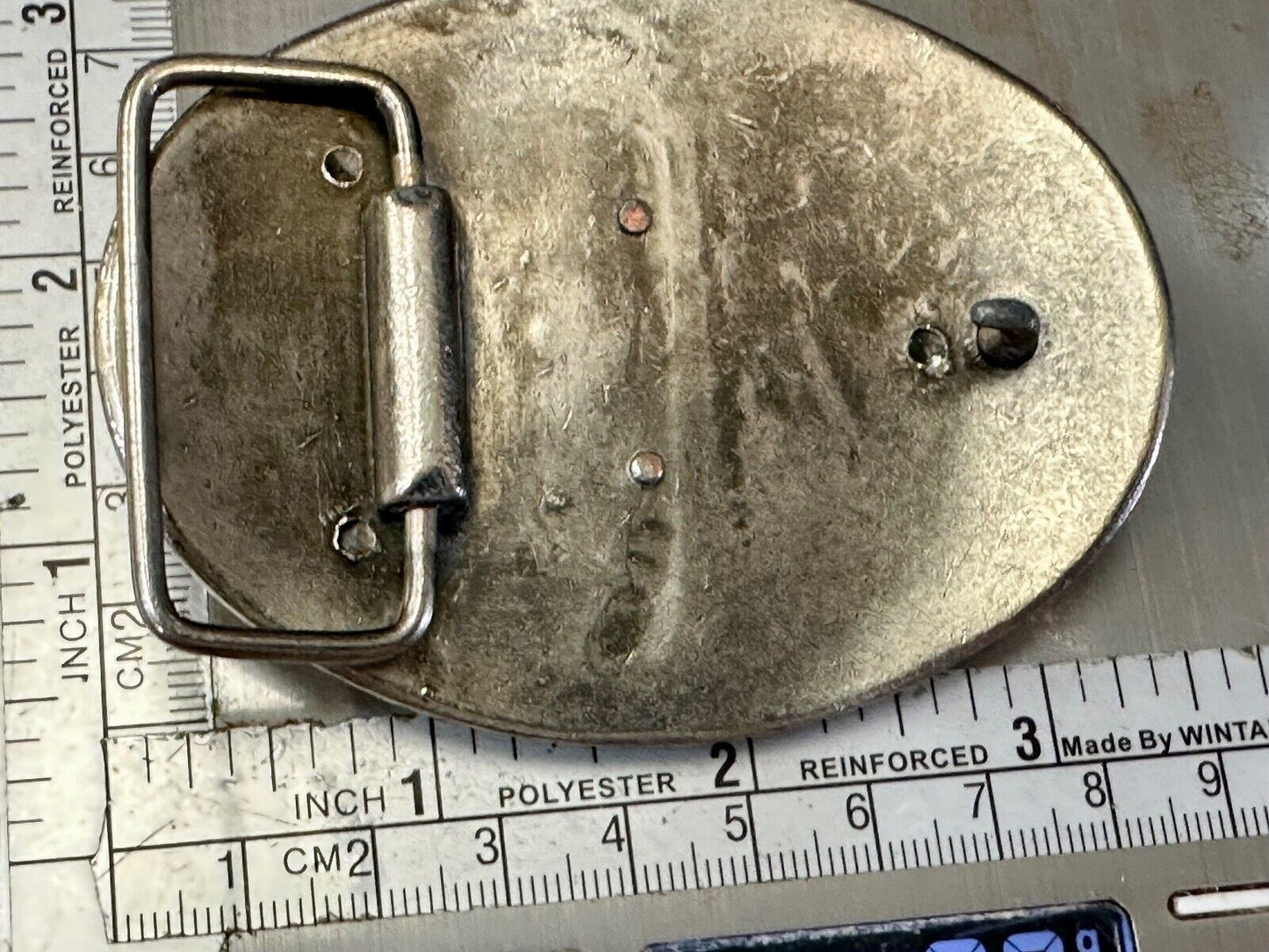 The Longhorn cow steer - cowboys cowgirls western oval silver tone belt buckle