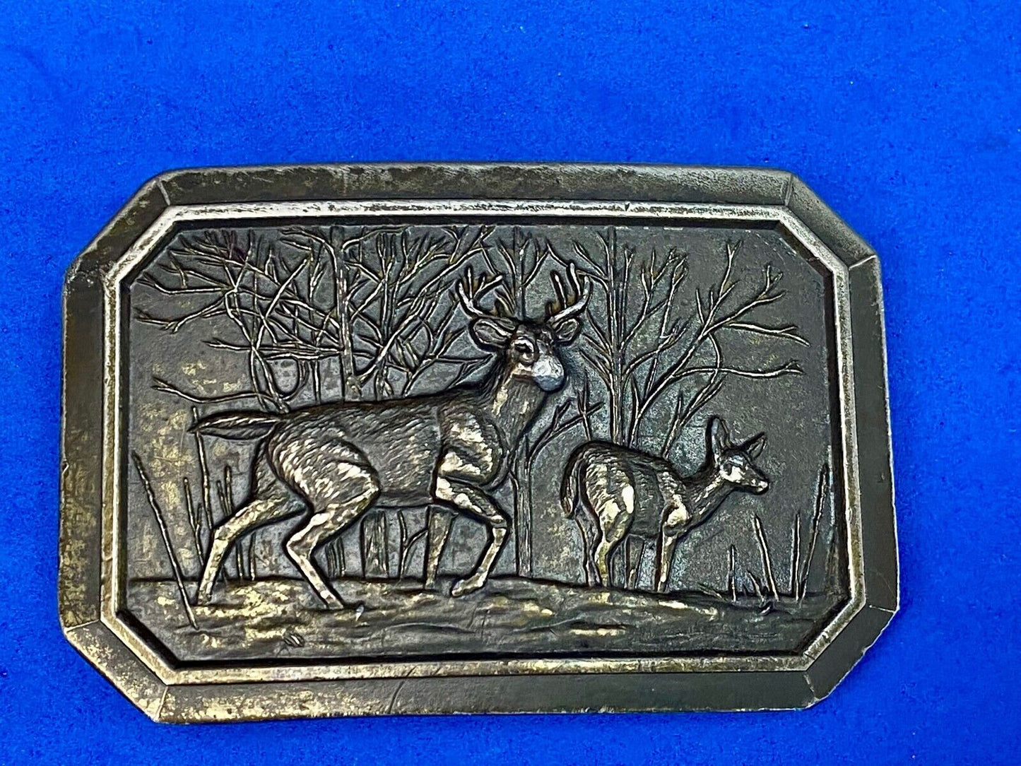 1976 The Deer In Nature - Great American Belt Buckle Co