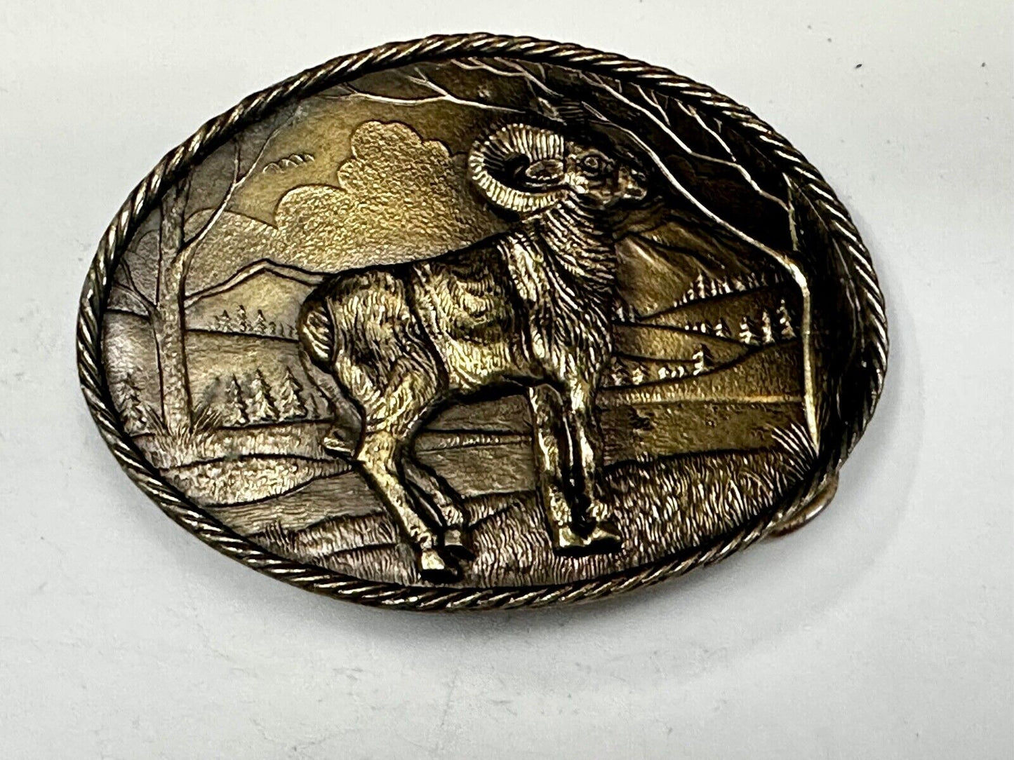 Bighorn Ram - Wildlife VTG 1980 Belt Buckle by Great American Buckle Co
