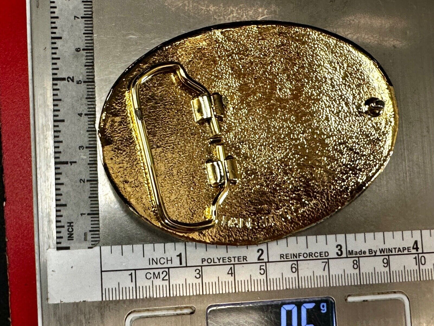 The Great State of Texas Star & Flag western Gold & White Color USA Belt Buckle