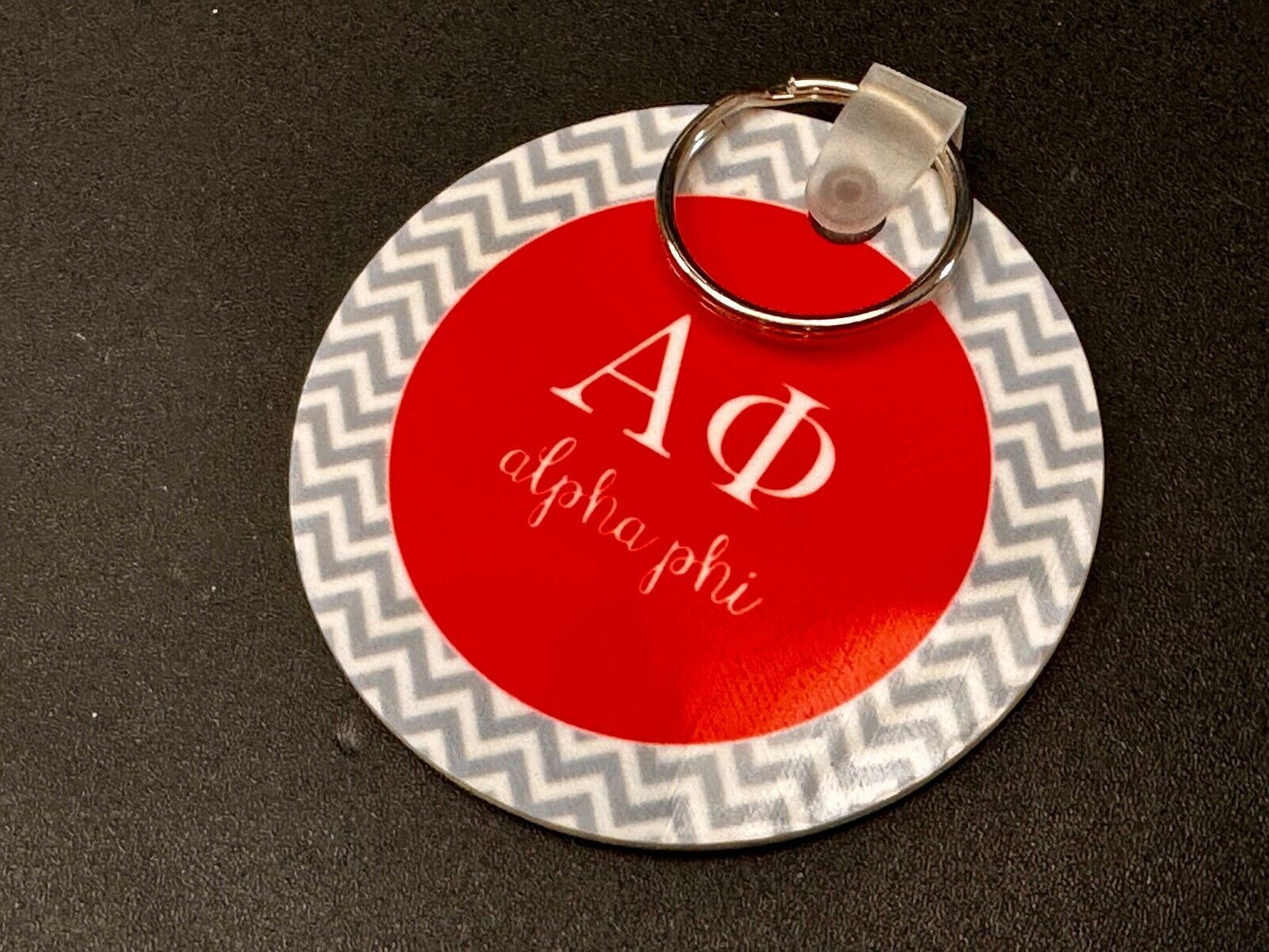 Alpha Phi Sorority Custom Holliday Round Keychain - Key Ring Chain