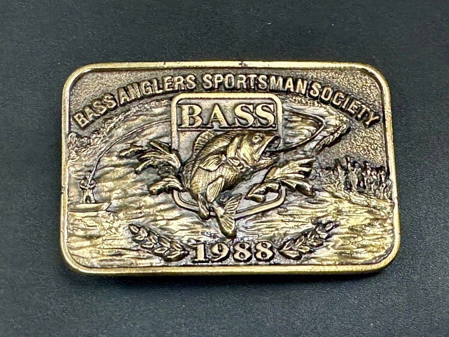 BASS Anglers Sportsman Society Fishing Club Great American belt buckle Co