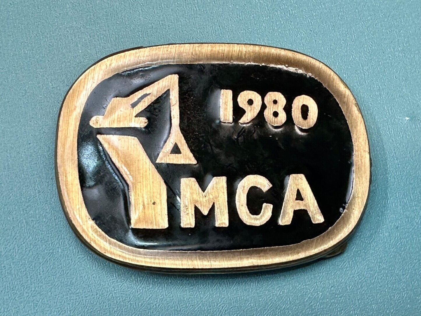 Vintage 1980 MCA crane Construction Street Heavy Equipment belt buckle