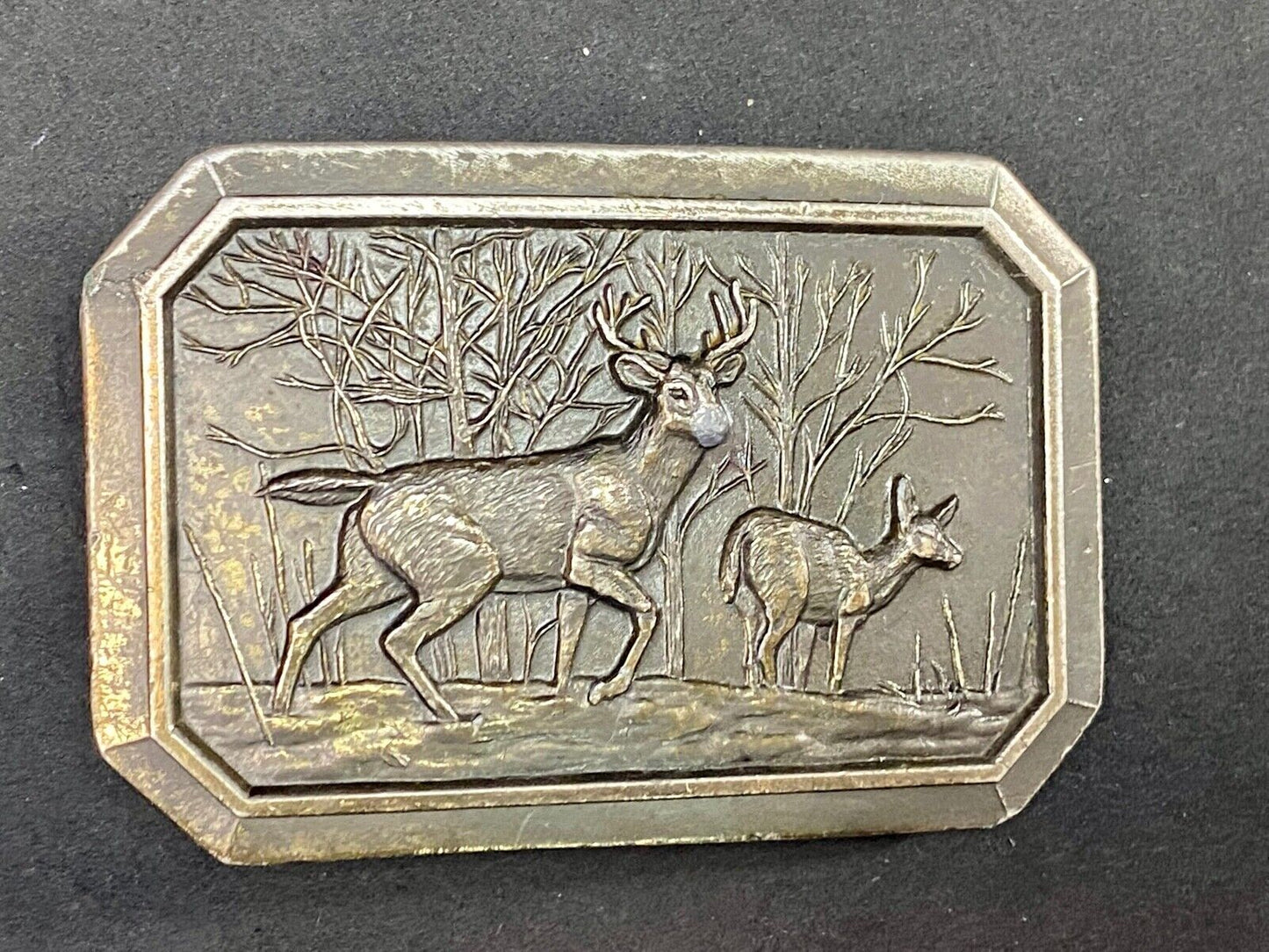 1976 The Deer In Nature - Great American Belt Buckle Co