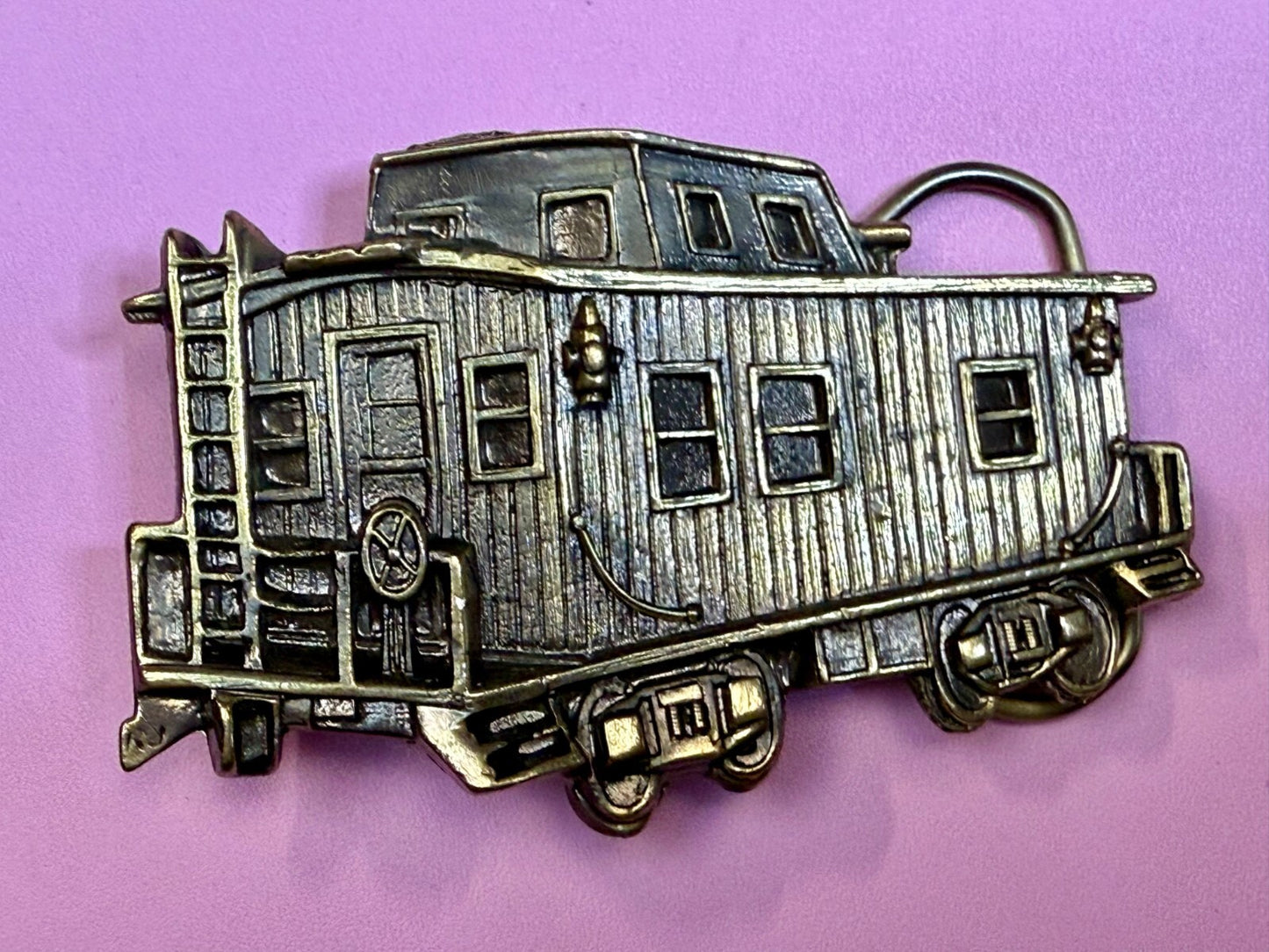 Vintage Caboose Railroad Car Freight Train 1979 The Great American Belt Buckle