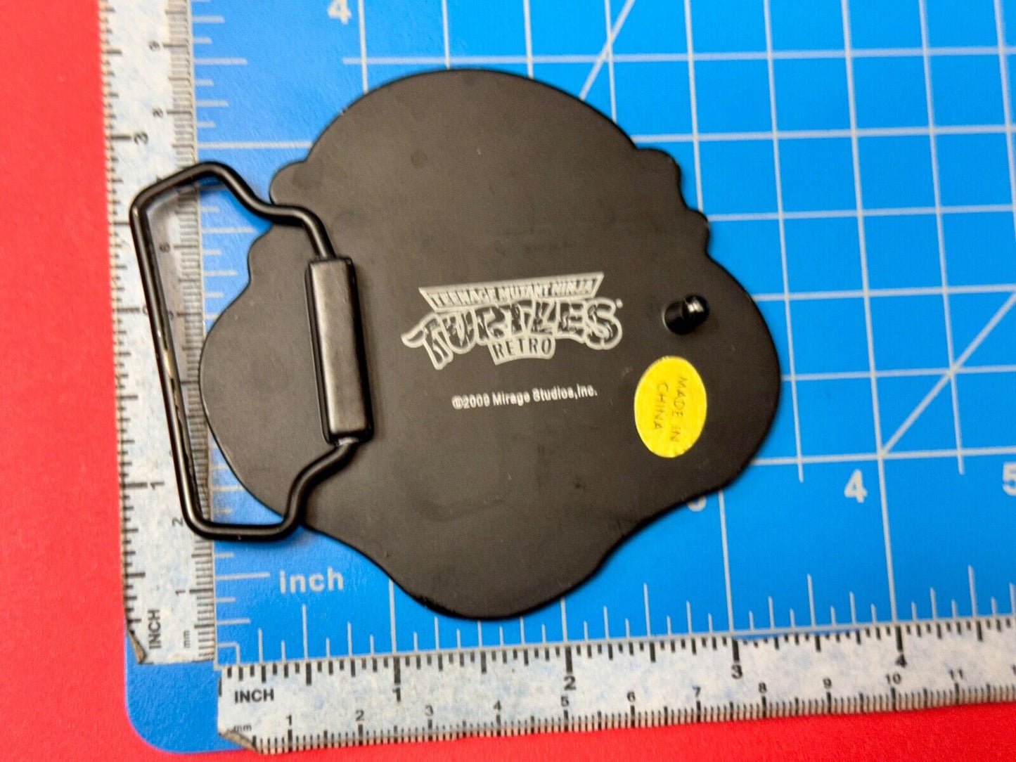 Teenage Mutant Ninja Turtle Raphael Red Mask Enamel Cutout Belt Buckle