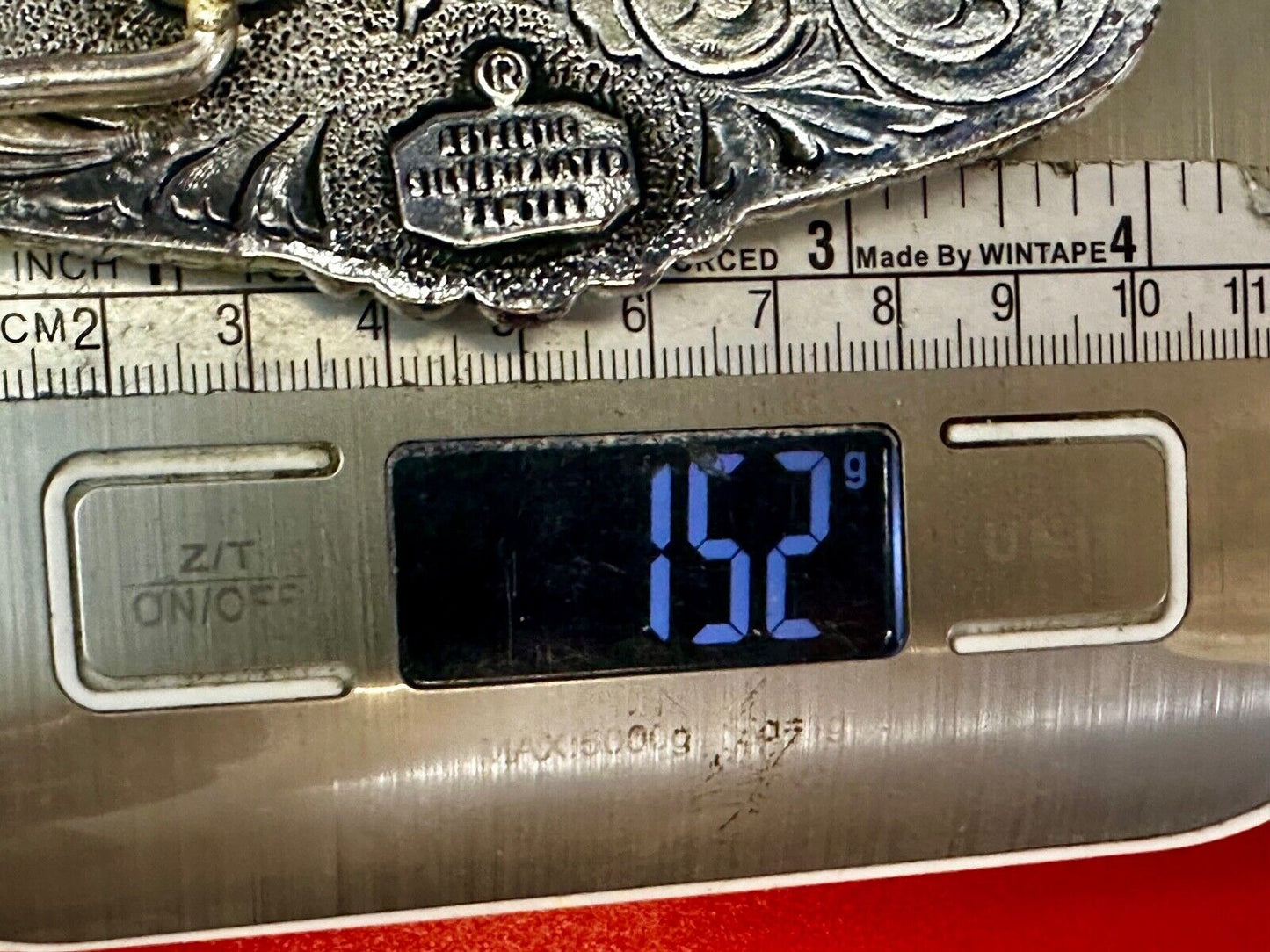 Authentic Silver Plated Western Cowboys flower swirl design Large Belt Buckle